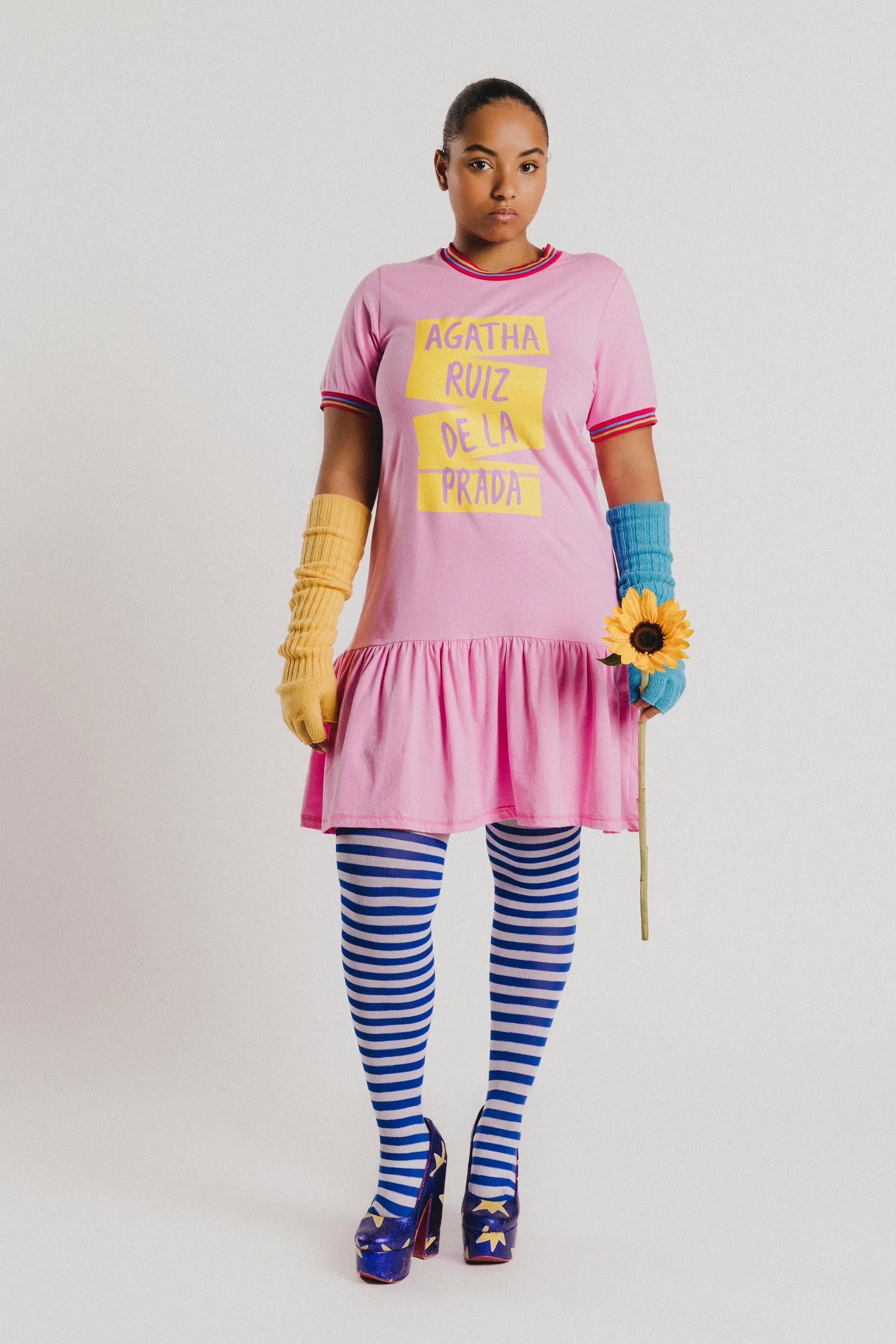 VESTIDO ROSA VOLANTE ARP - Agatha Ruiz de la Prada