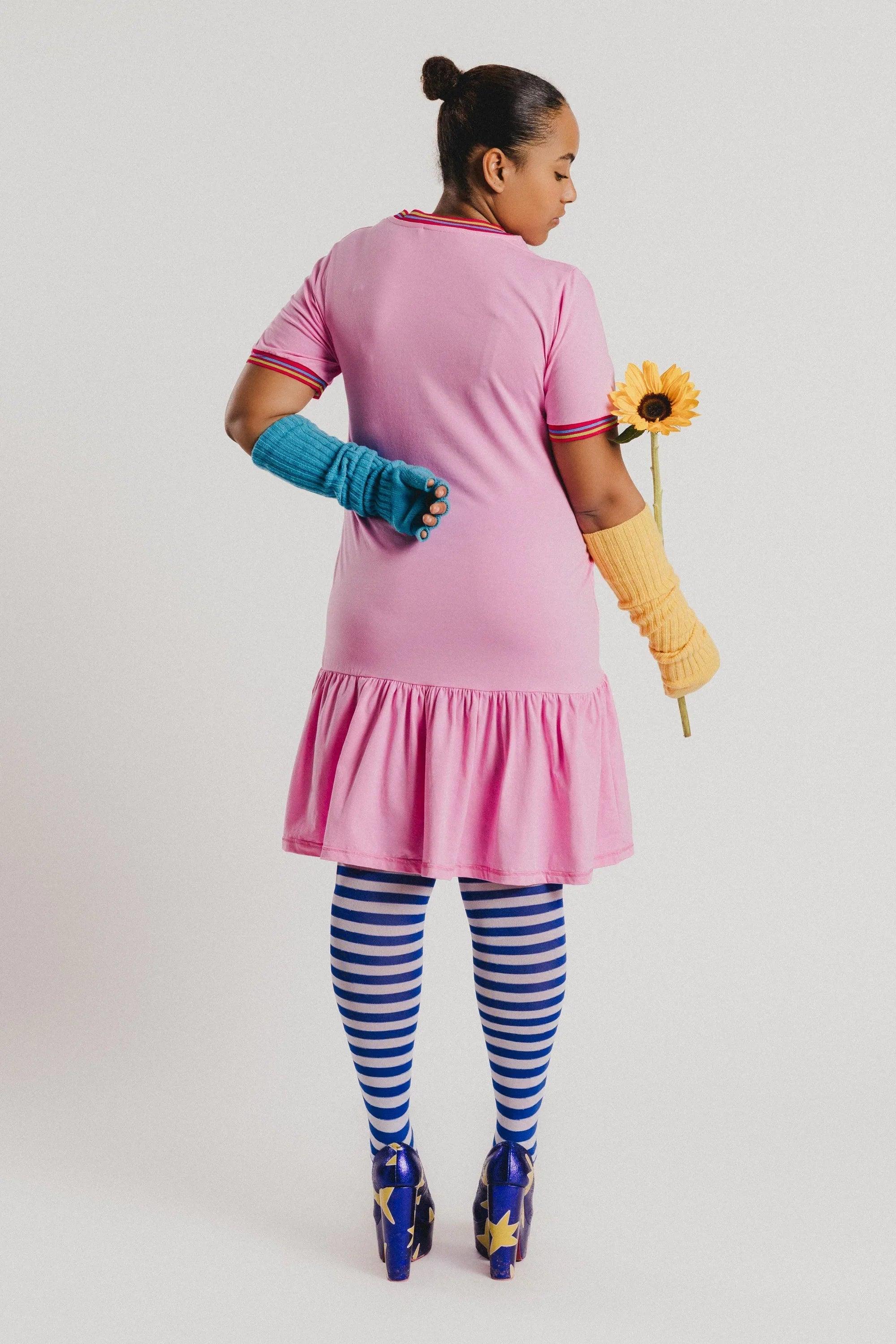 VESTIDO ROSA VOLANTE ARP - Agatha Ruiz de la Prada