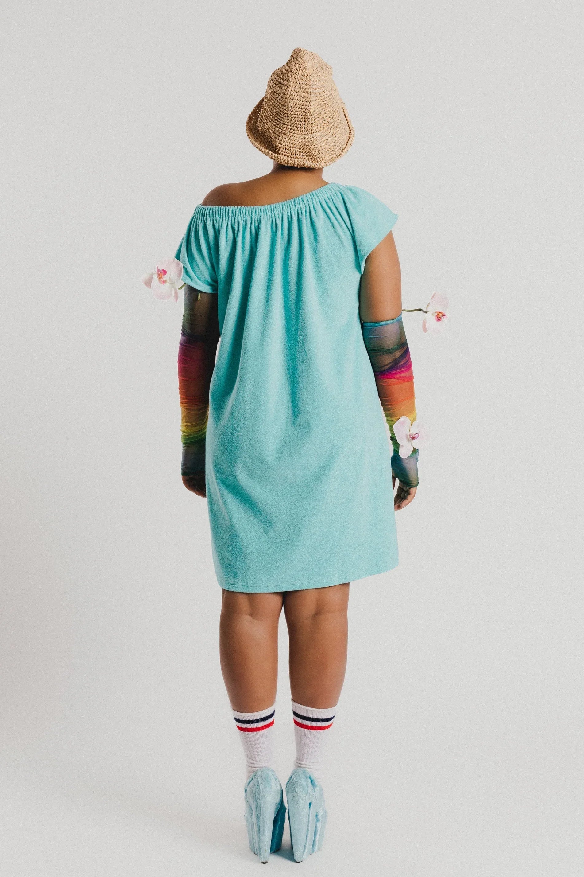 VESTIDO RIZO TURQUESA - Agatha Ruiz de la Prada