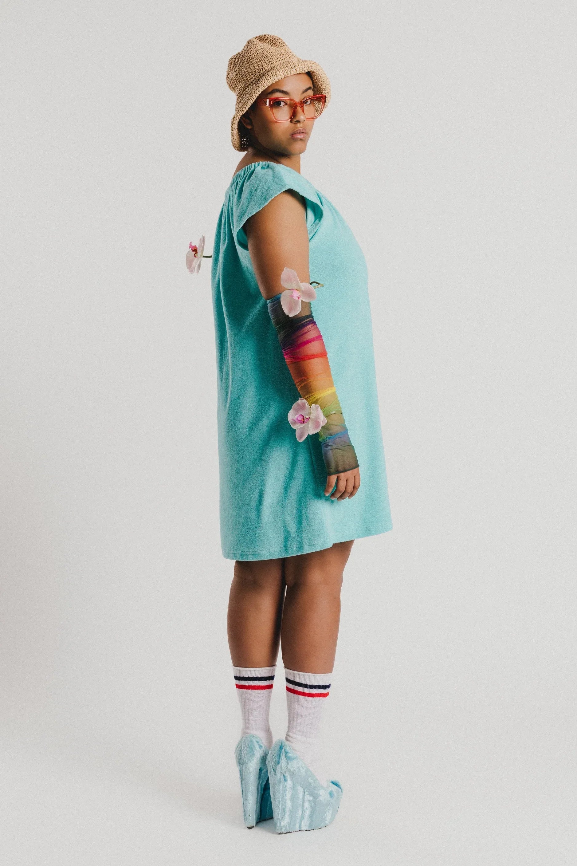 VESTIDO RIZO TURQUESA - Agatha Ruiz de la Prada