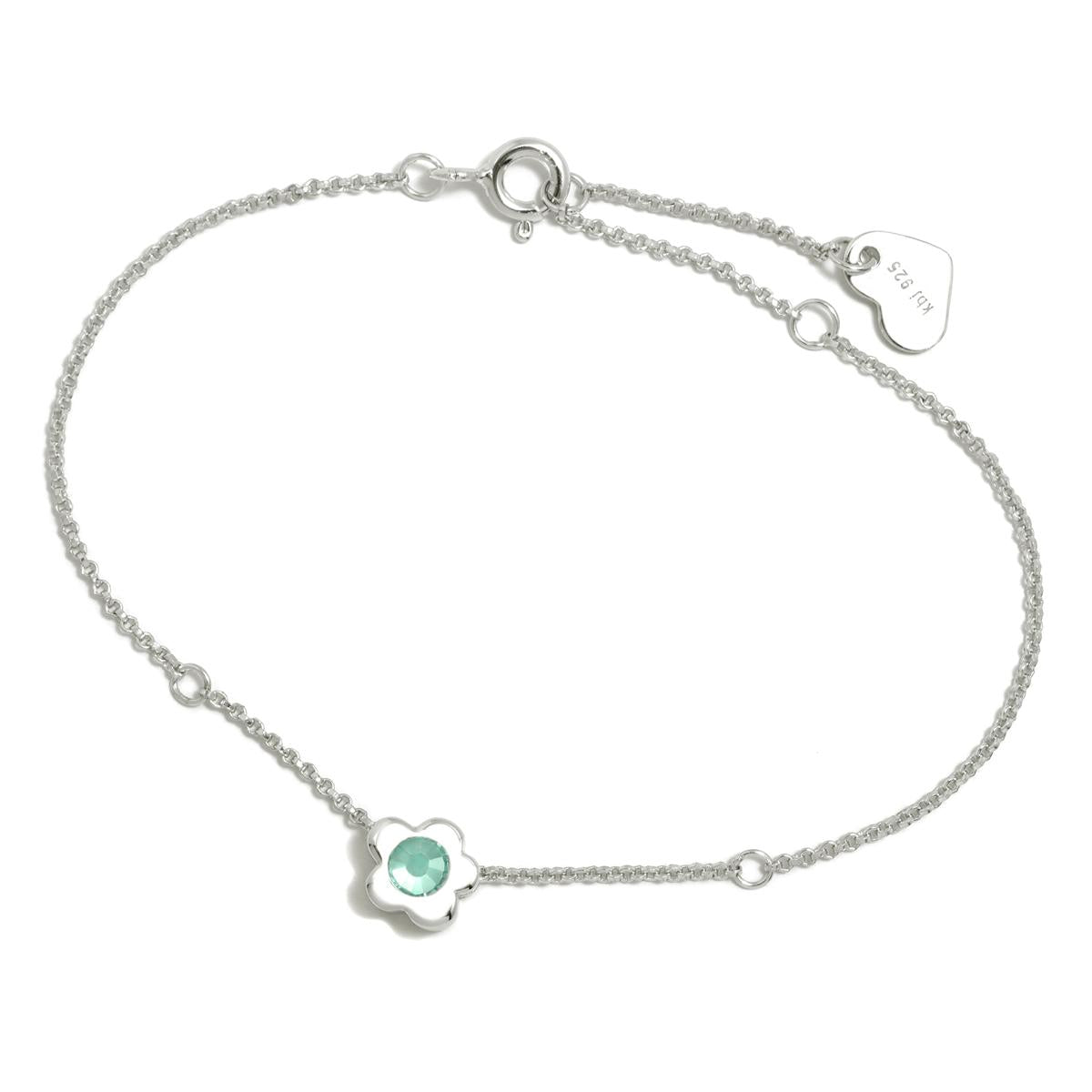 Bracelet fleur Gaga argent CZ eau