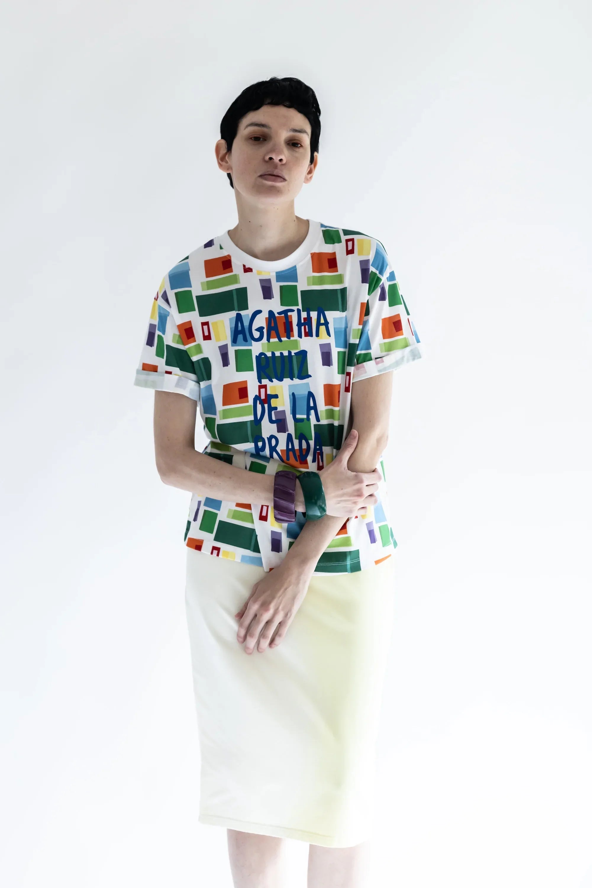 CAMISETA BLANCA CUADROS