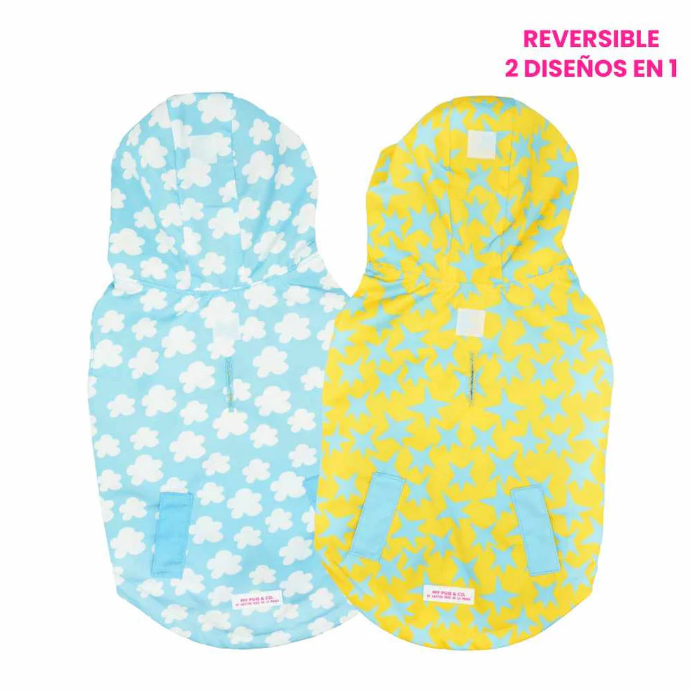 Imperméable chien nuages et étoiles