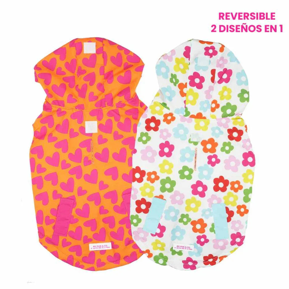 CHUBASQUERO PERRO CORAZONES Y FLORES - Agatha Ruiz de la Prada