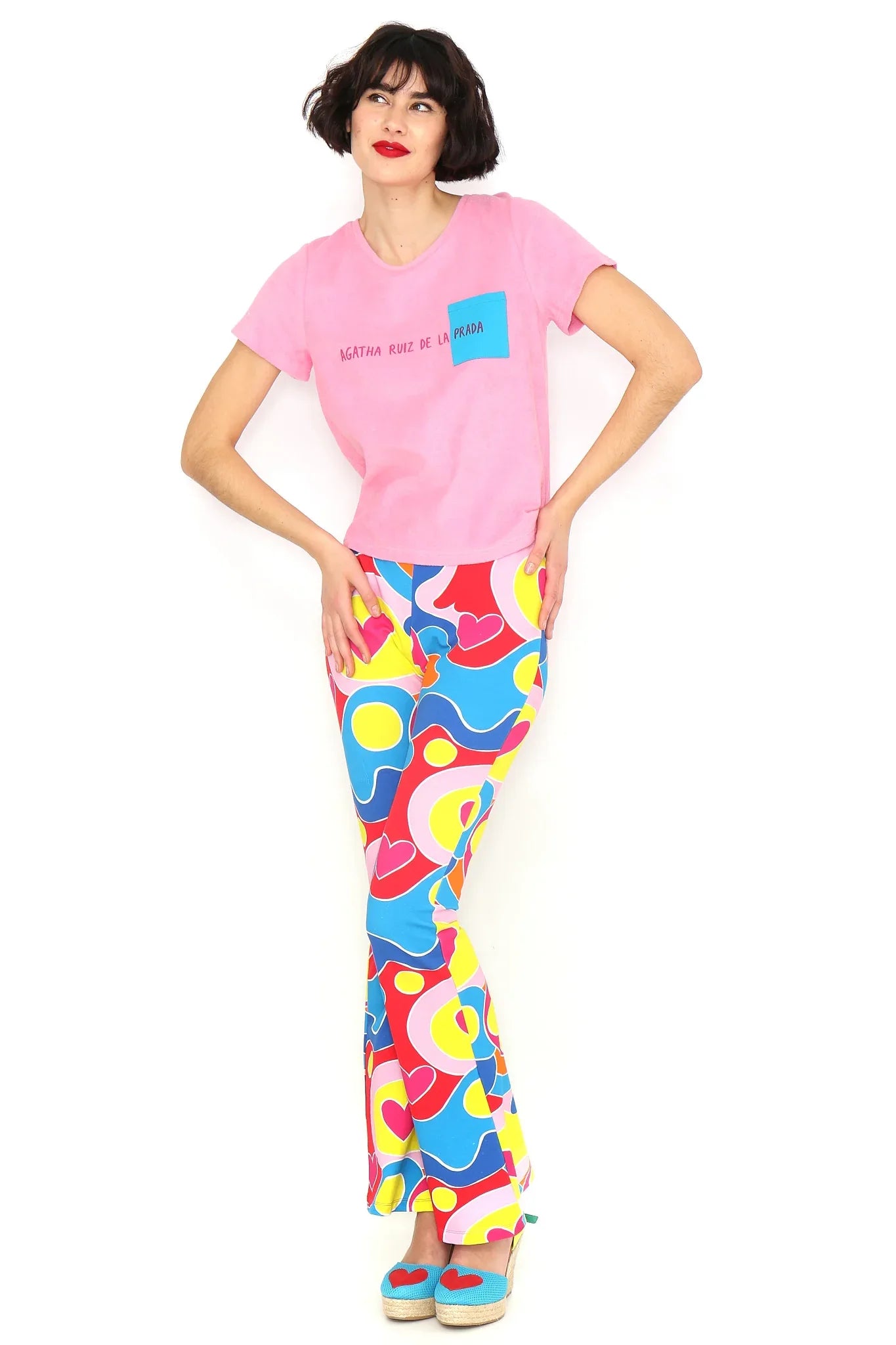 Camiseta rizo rosa bolsillo azul - Agatha Ruiz de la Prada