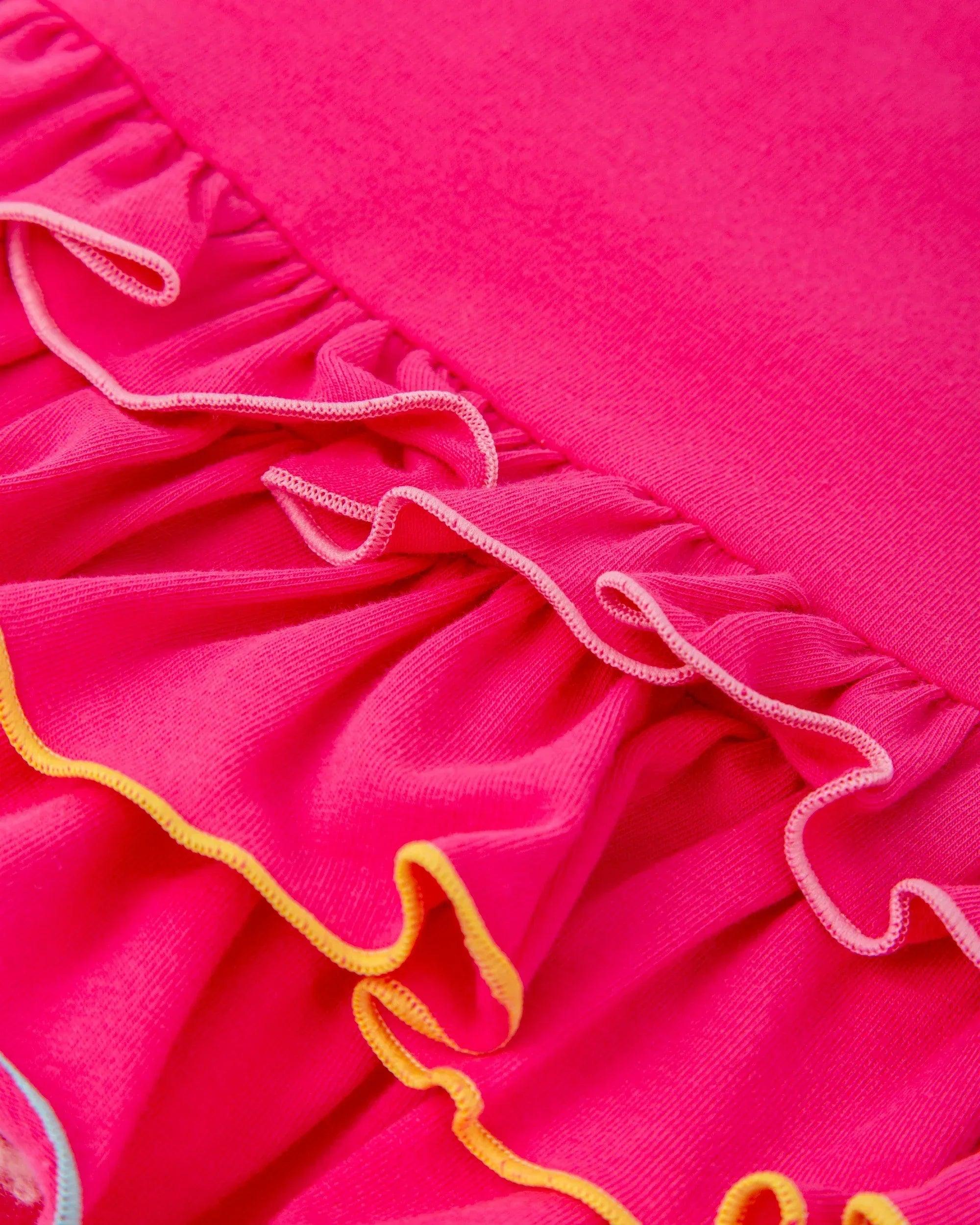 VESTIDO BOTONES PUNTO LISO FUCSIA FLORES - Agatha Ruiz de la Prada