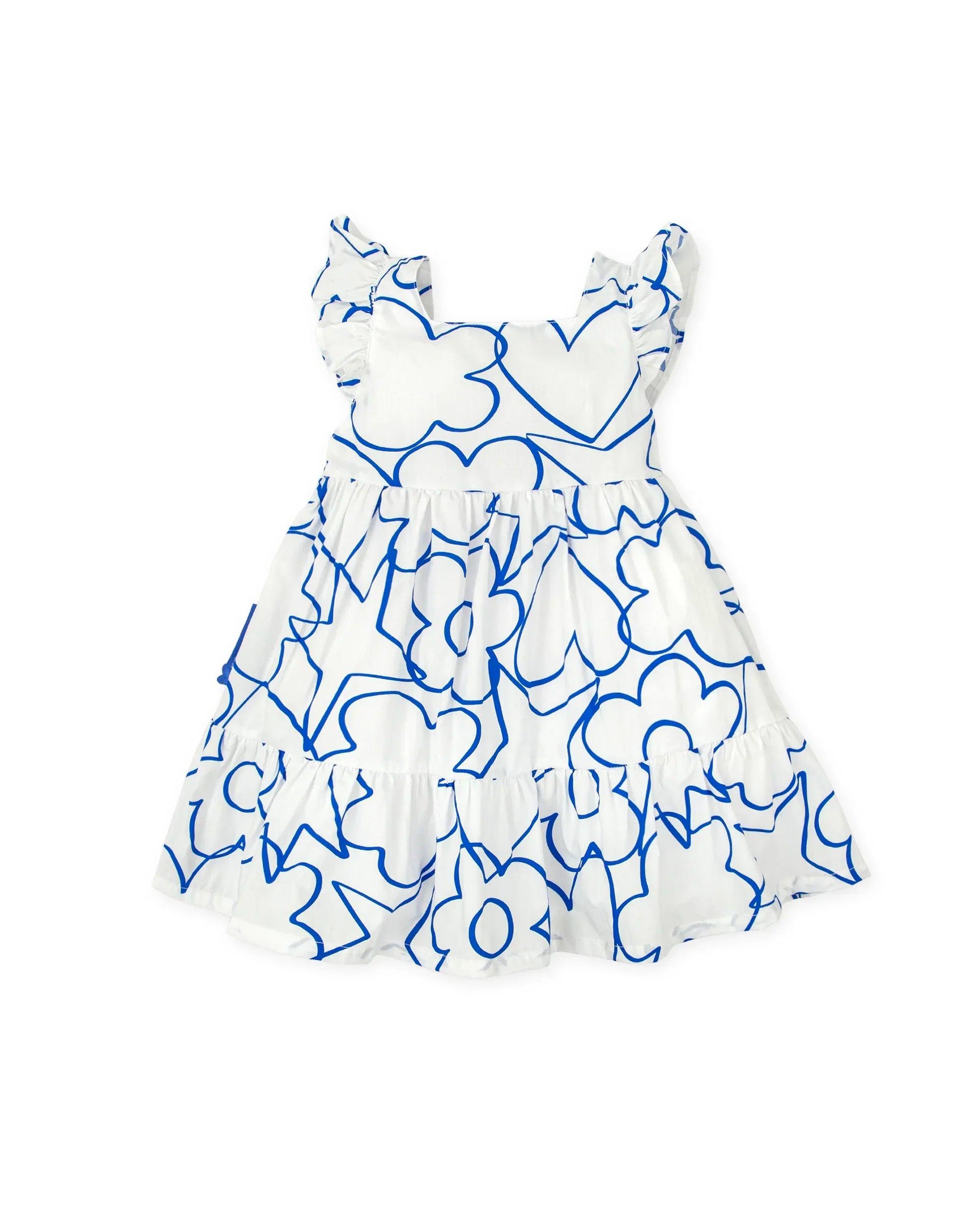 VESTIDO TIRANTES POPELIN SATINADO ICONOS AZULES - Agatha Ruiz de la Prada