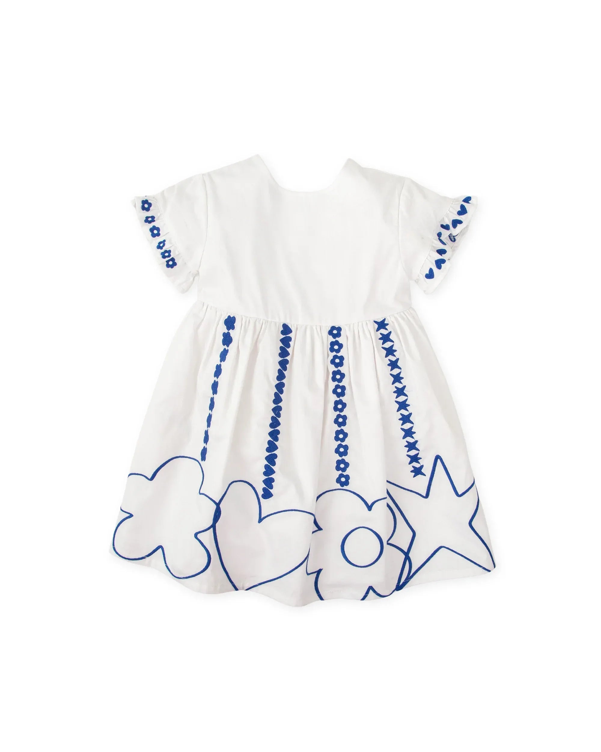 VESTIDO M/C POPELIN SATINADO ICONOS AZULES - Agatha Ruiz de la Prada