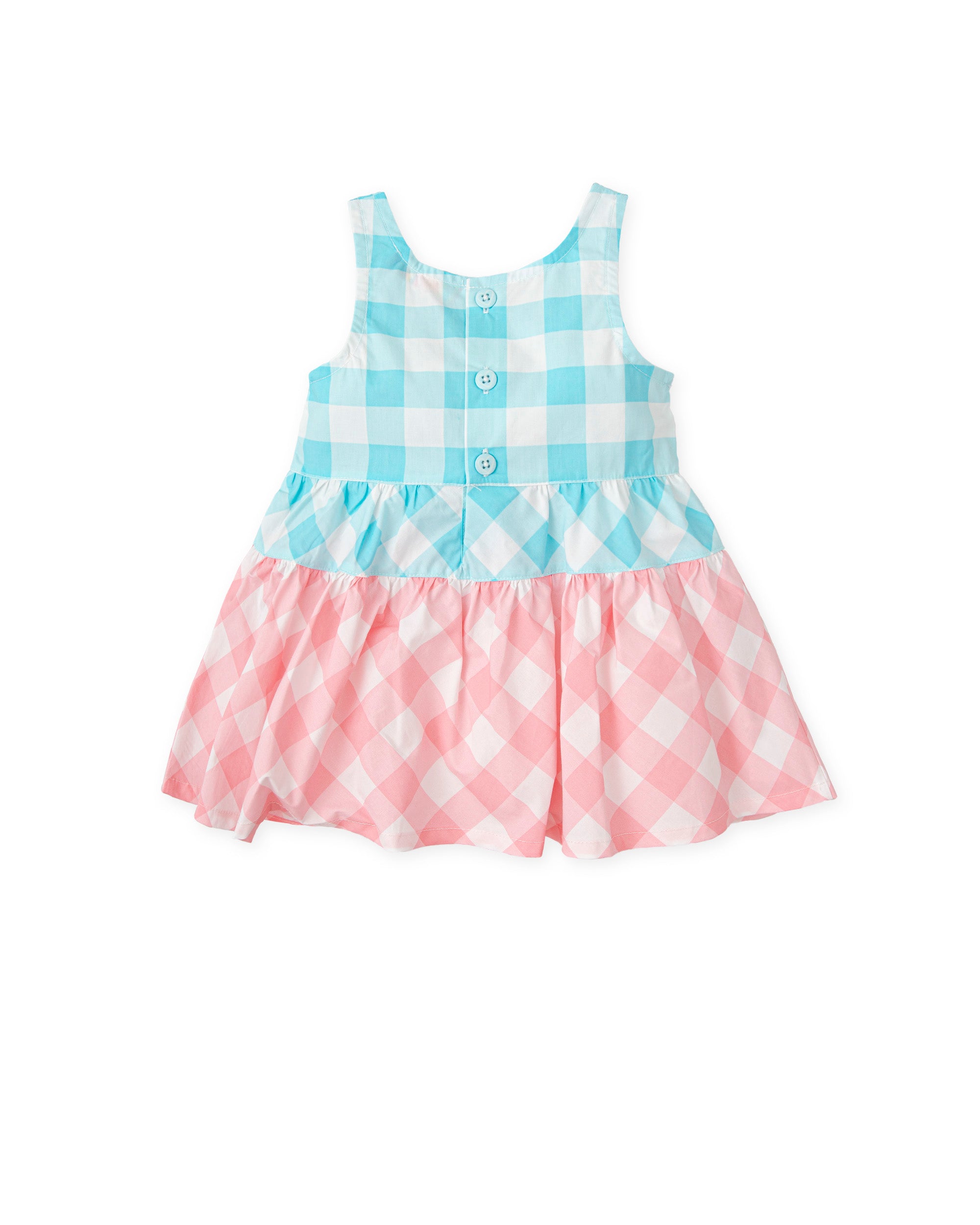 VESTIDO VICHY AZUL/ROSA