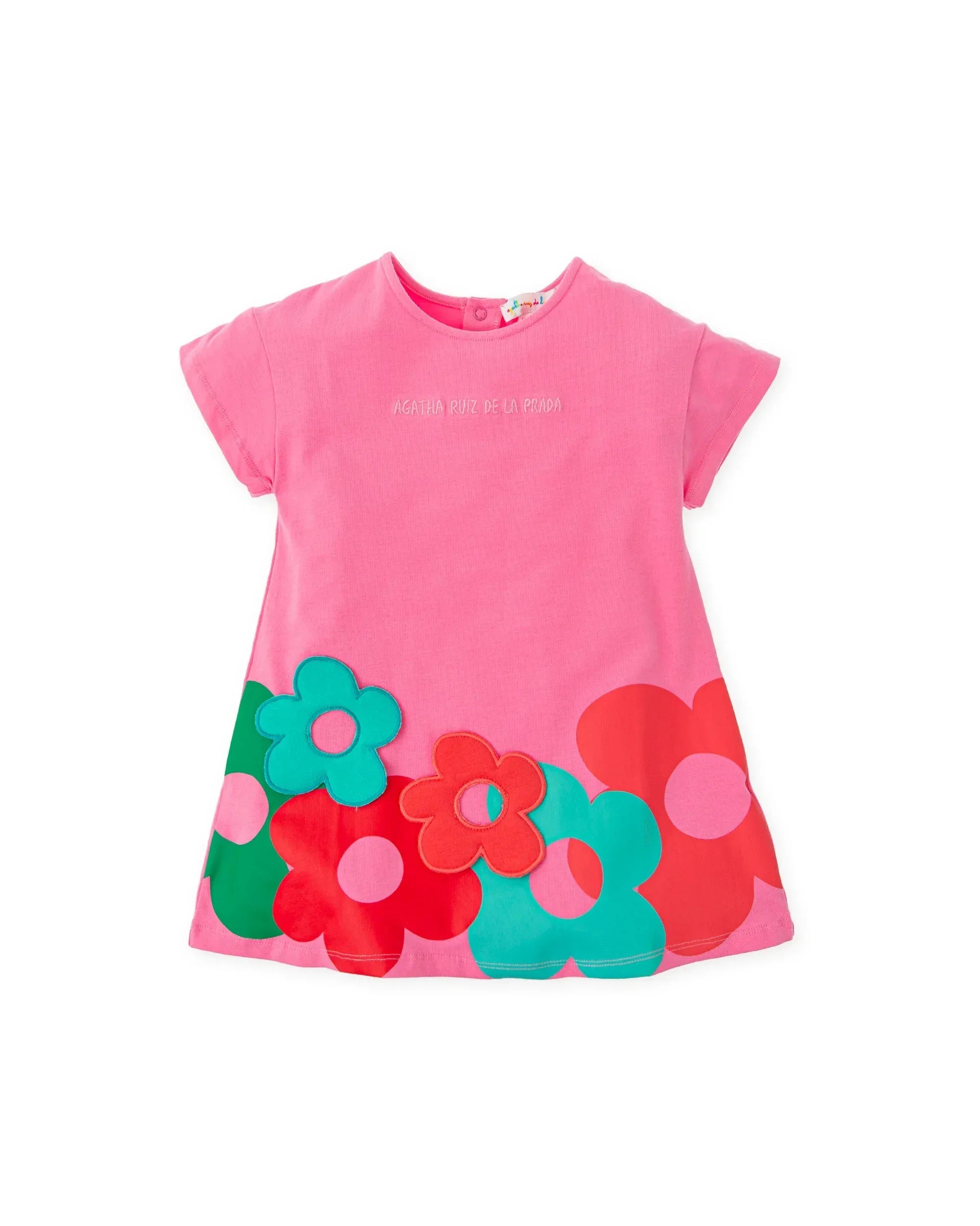 VESTIDO FUCSIA FLORES DE COLORES - Agatha Ruiz de la Prada