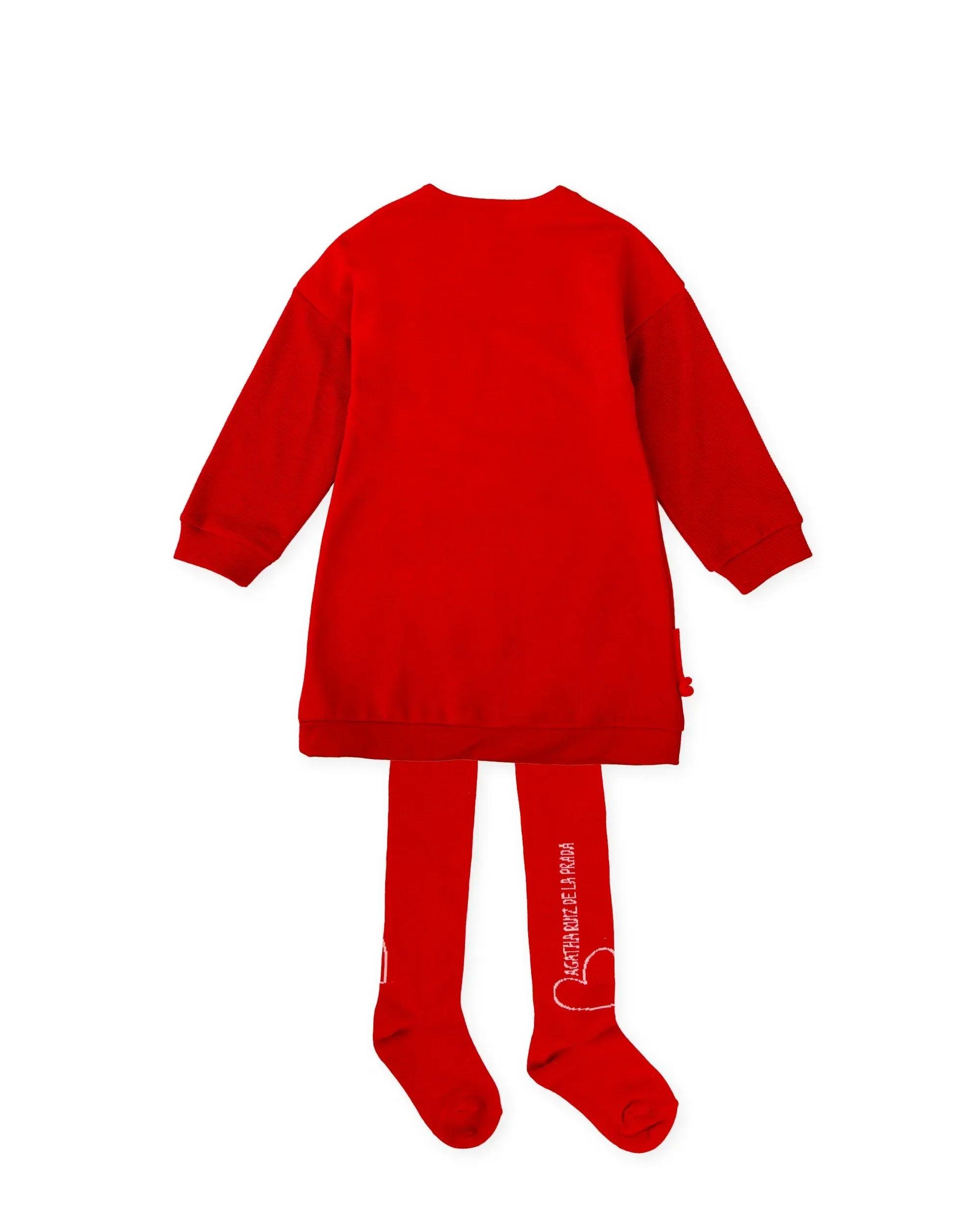 VESTIDO CORAZÓN ROJO CON LEOTARDOS - Agatha Ruiz de la Prada