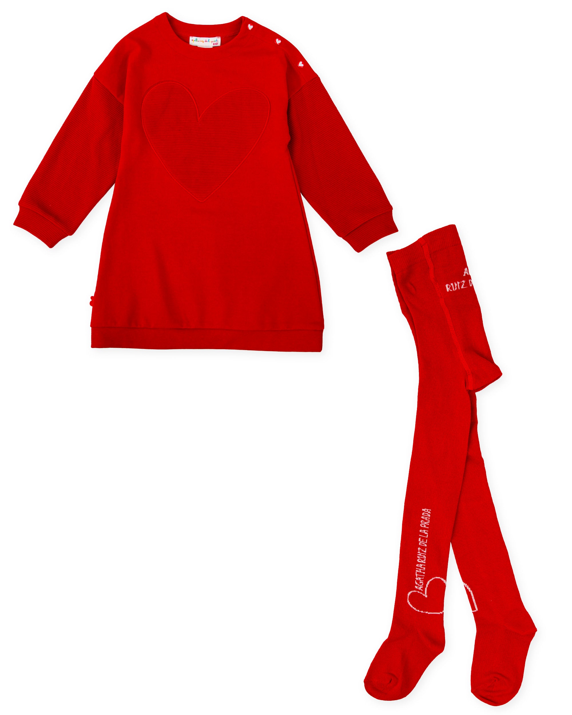 VESTIDO CORAZÓN ROJO CON LEOTARDOS