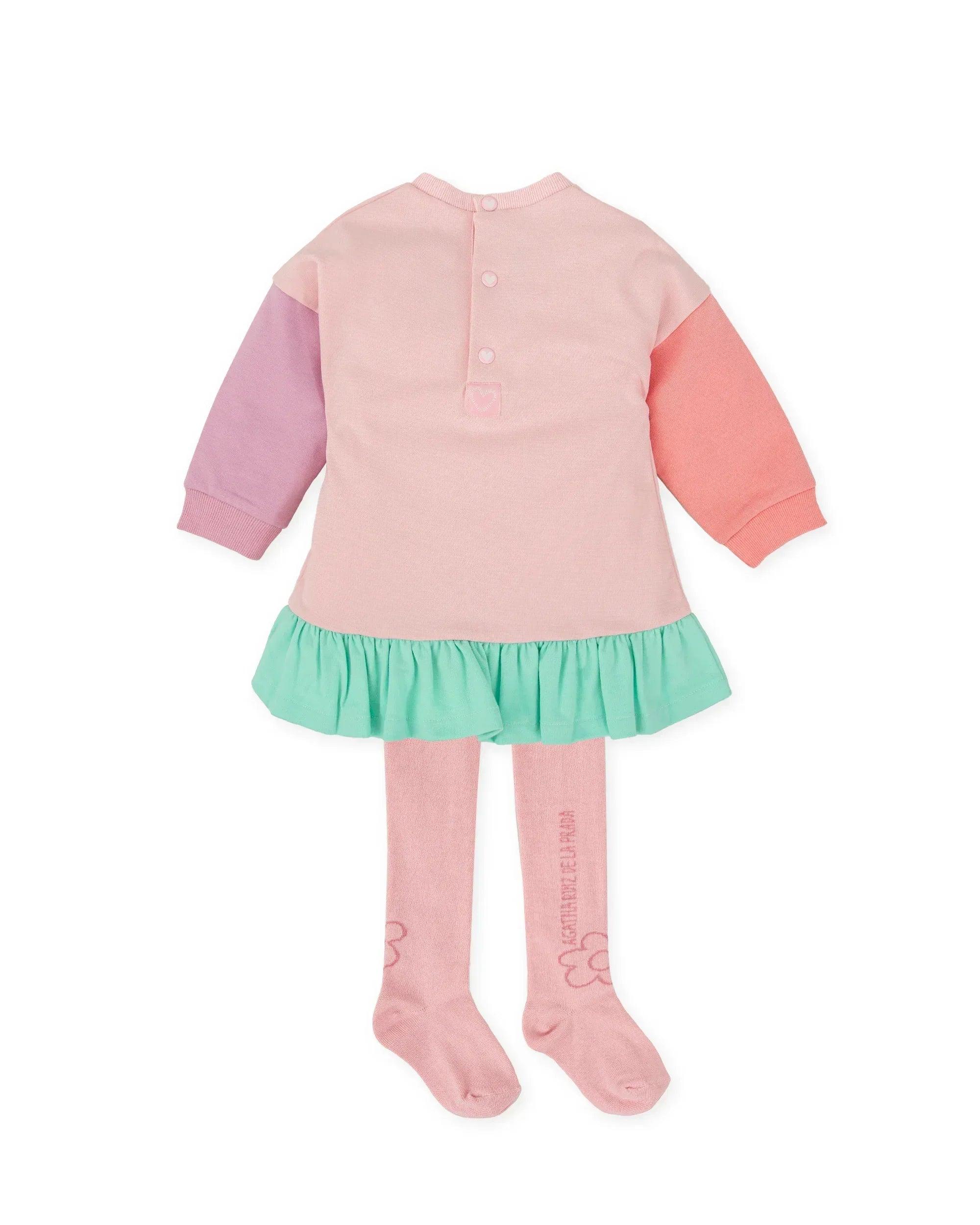 VESTIDO FLOR ROSA CON LEOTARDOS - Agatha Ruiz de la Prada