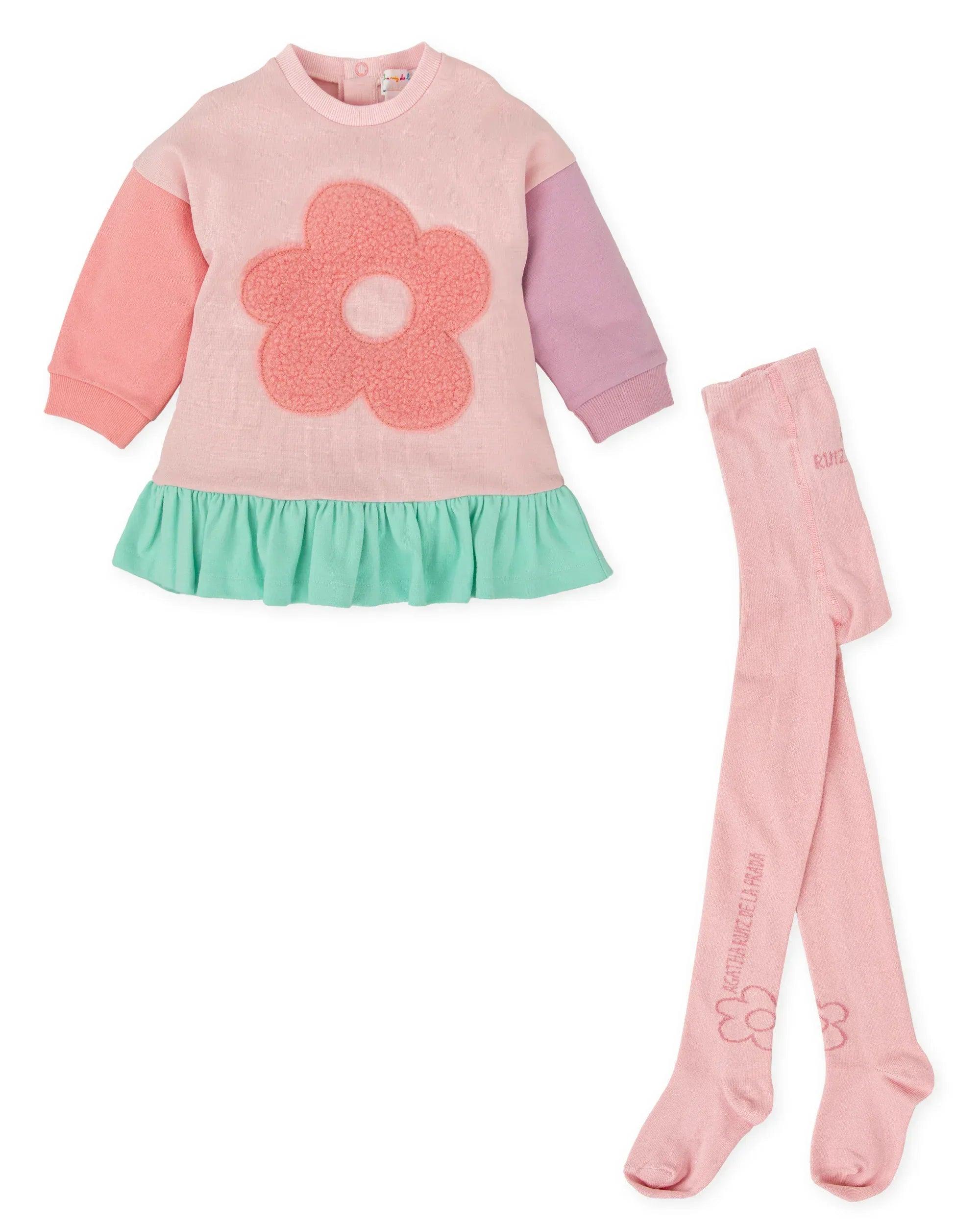 VESTIDO FLOR ROSA CON LEOTARDOS - Agatha Ruiz de la Prada