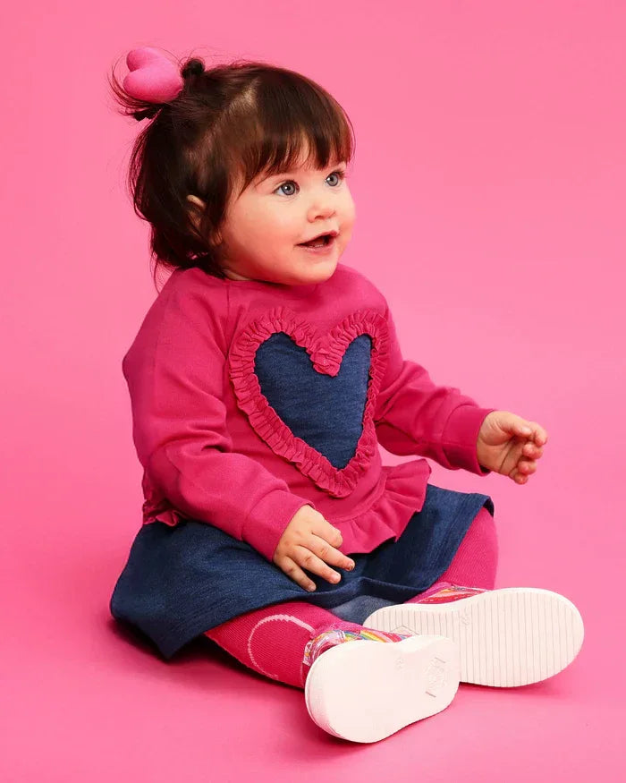 VESTIDO CORAZÓN ÍNDIGO CON LEOTARDOS - Agatha Ruiz de la Prada