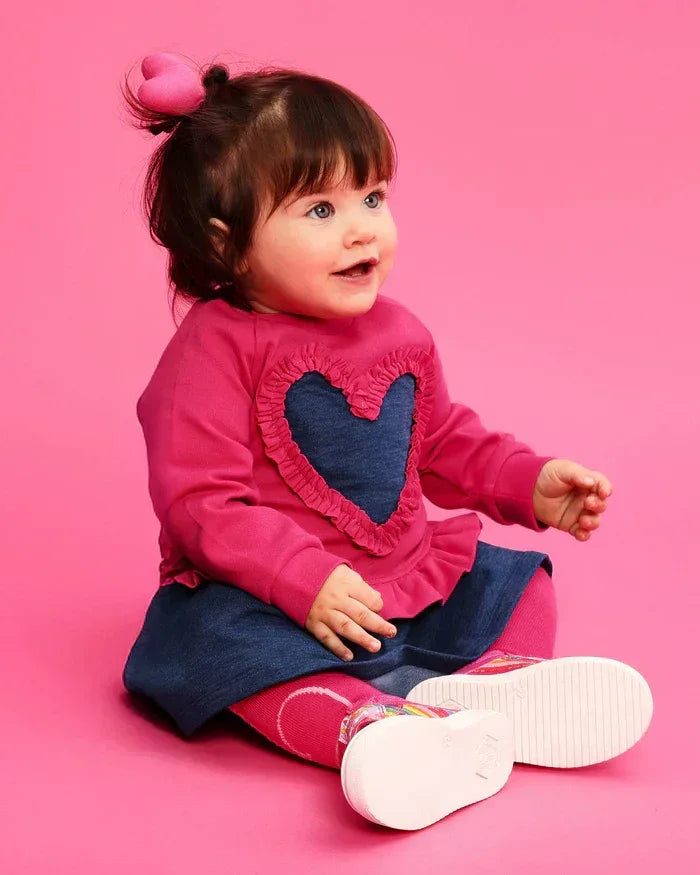 VESTIDO CORAZÓN ÍNDIGO CON LEOTARDOS - Agatha Ruiz de la Prada
