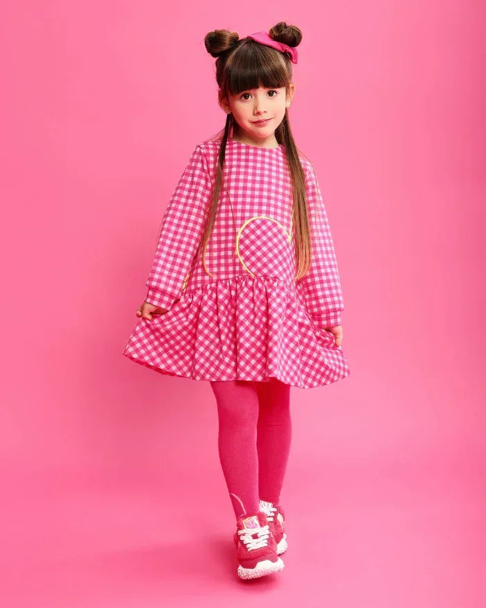 VESTIDO CUADROS FUCSIA CON LEOTARDOS - Agatha Ruiz de la Prada