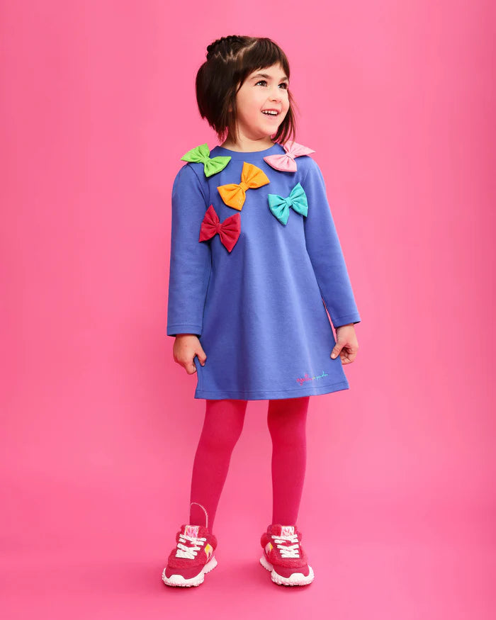 Robe nœuds bleu électrique avec collants