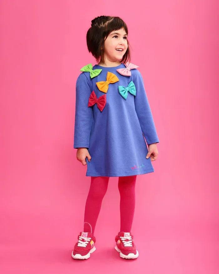VESTIDO LAZOS AZUL ELECTRICO CON LEOTARDOS - Agatha Ruiz de la Prada