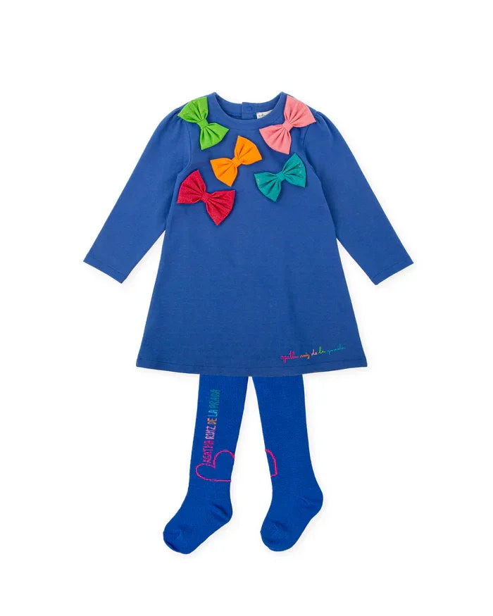 VESTIDO LAZOS AZUL ELECTRICO CON LEOTARDOS - Agatha Ruiz de la Prada