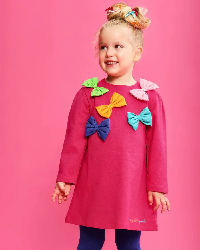 VESTIDO LAZOS FUCSIA CON LEOTARDOS - Agatha Ruiz de la Prada