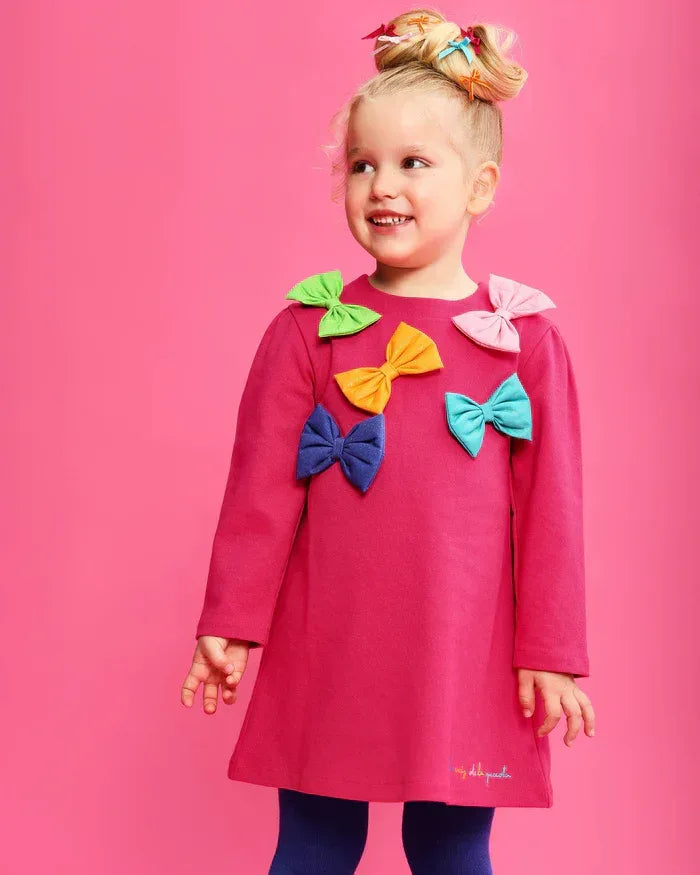 VESTIDO LAZOS FUCSIA CON LEOTARDOS - Agatha Ruiz de la Prada