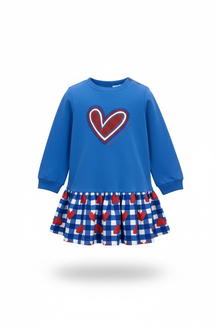 VESTIDO COMBI AZUL VICHY CORAZONES