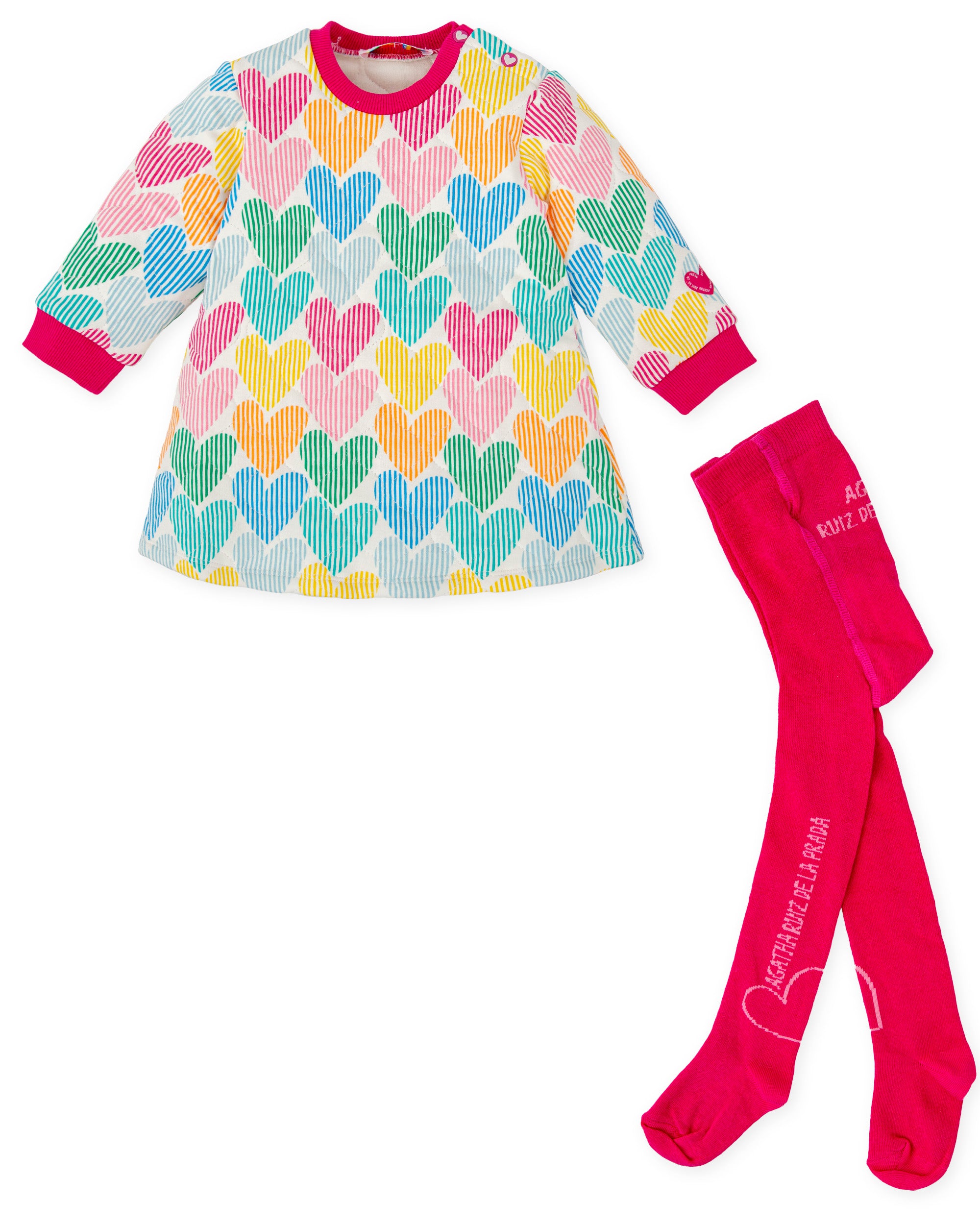 VESTIDO CORAZONES MULTICOLOR CON LEOTARDOS
