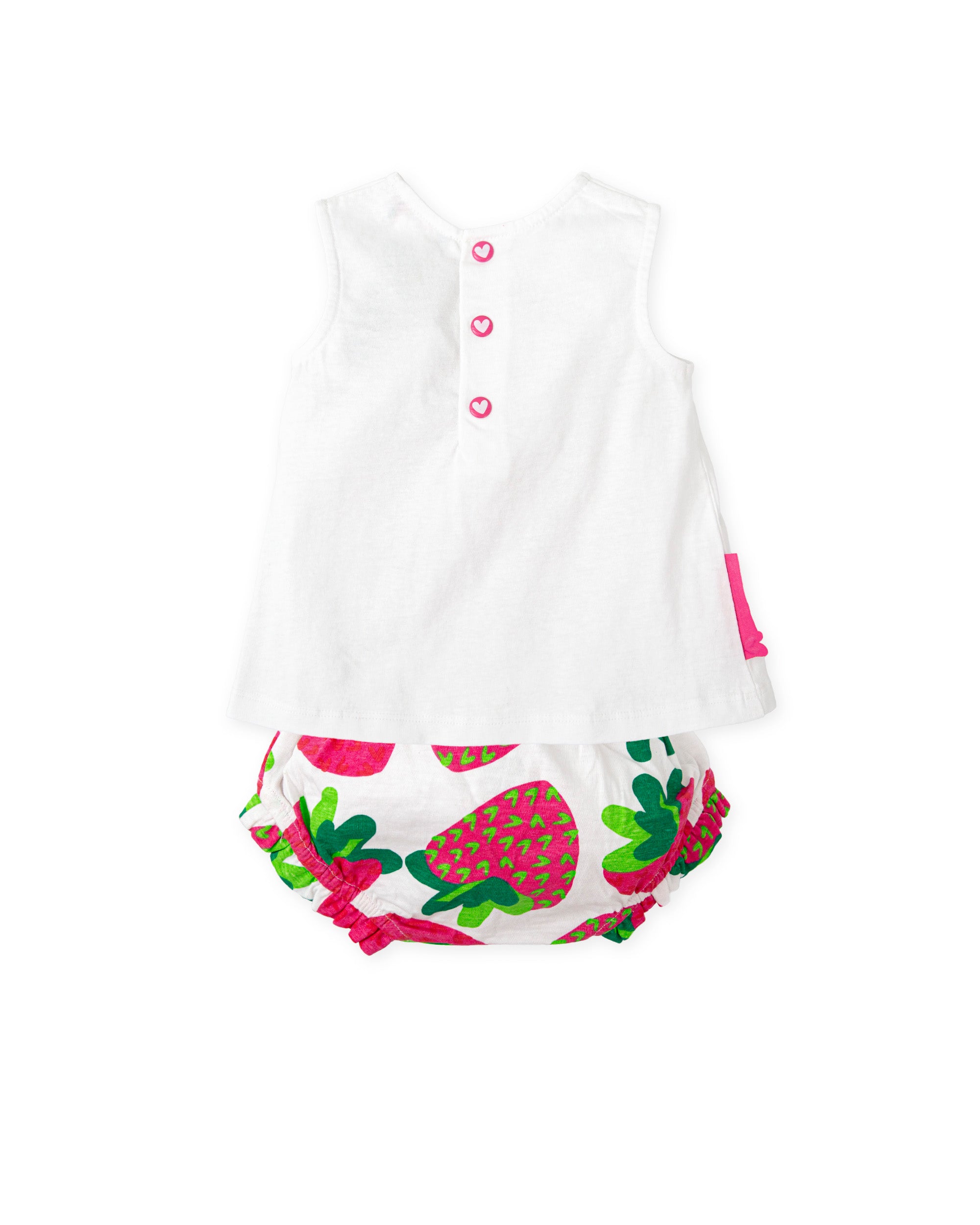 WHITE STRAWBERRY DRESS WITH PANTIES