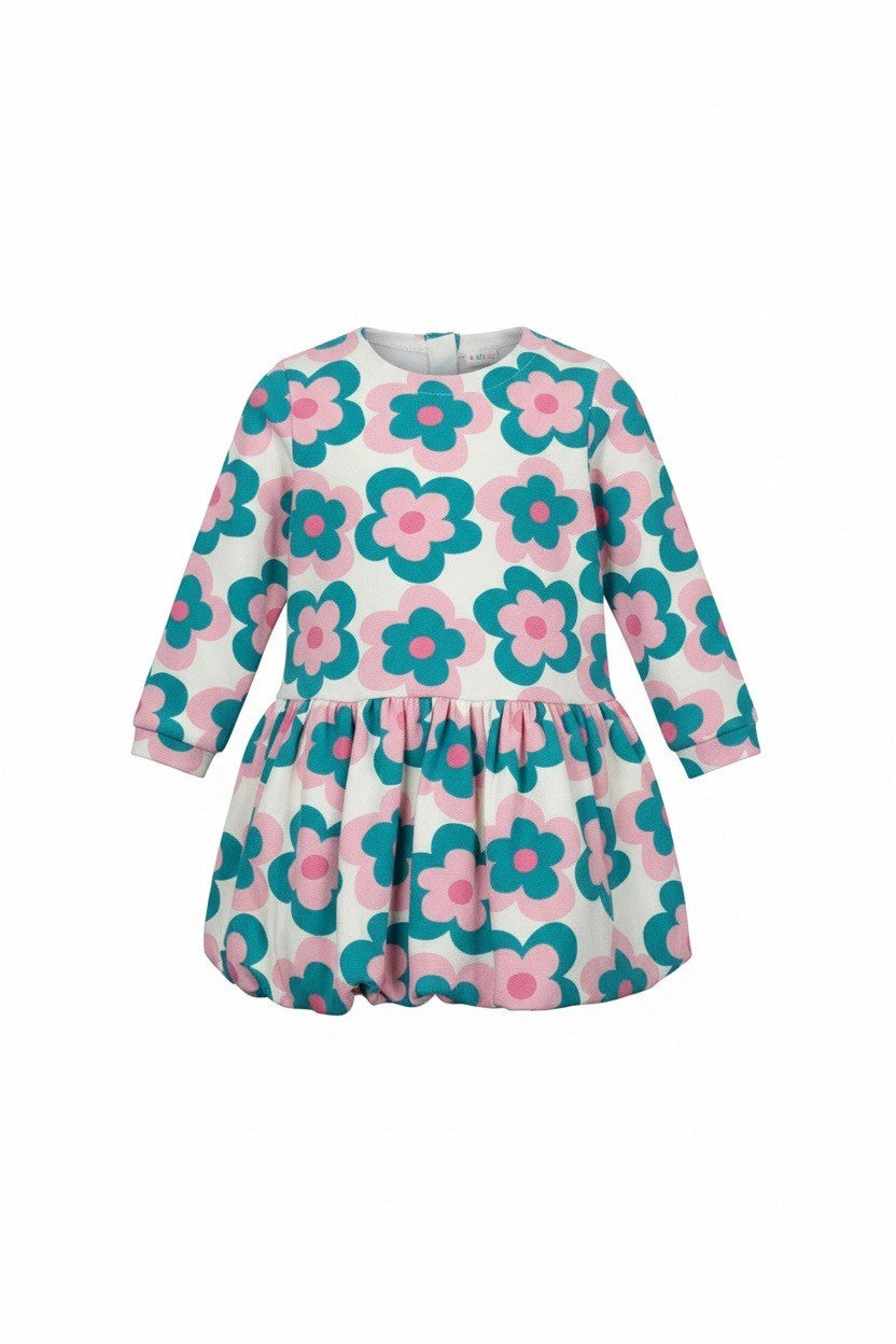 VESTIDO GARDEN FLORES VERDES Y ROSAS