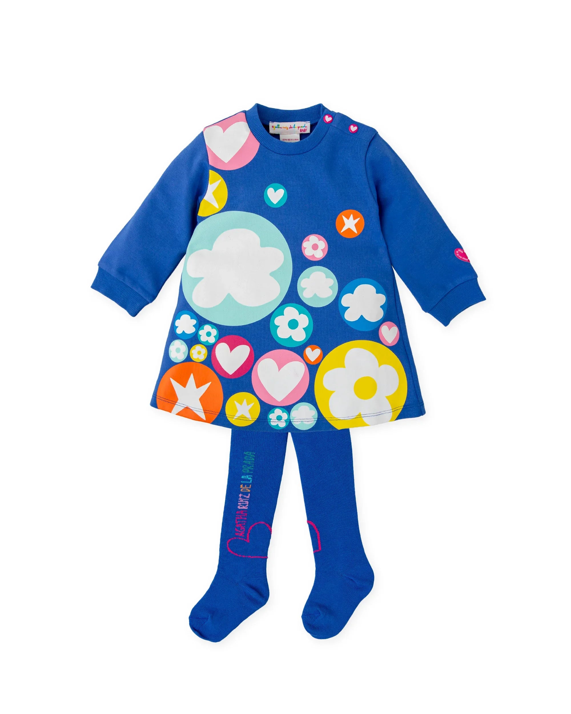 VESTIDO ICONOS AZUL ELECTRICO CON LEOTARDOS - Agatha Ruiz de la Prada