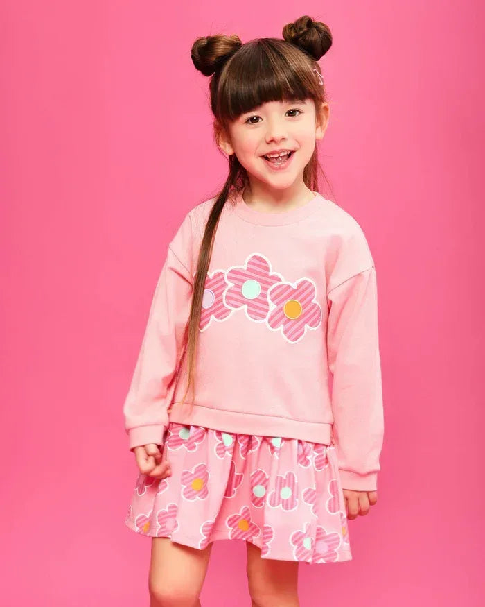VESTIDO FLORES ROSA CON CALCETINES - Agatha Ruiz de la Prada