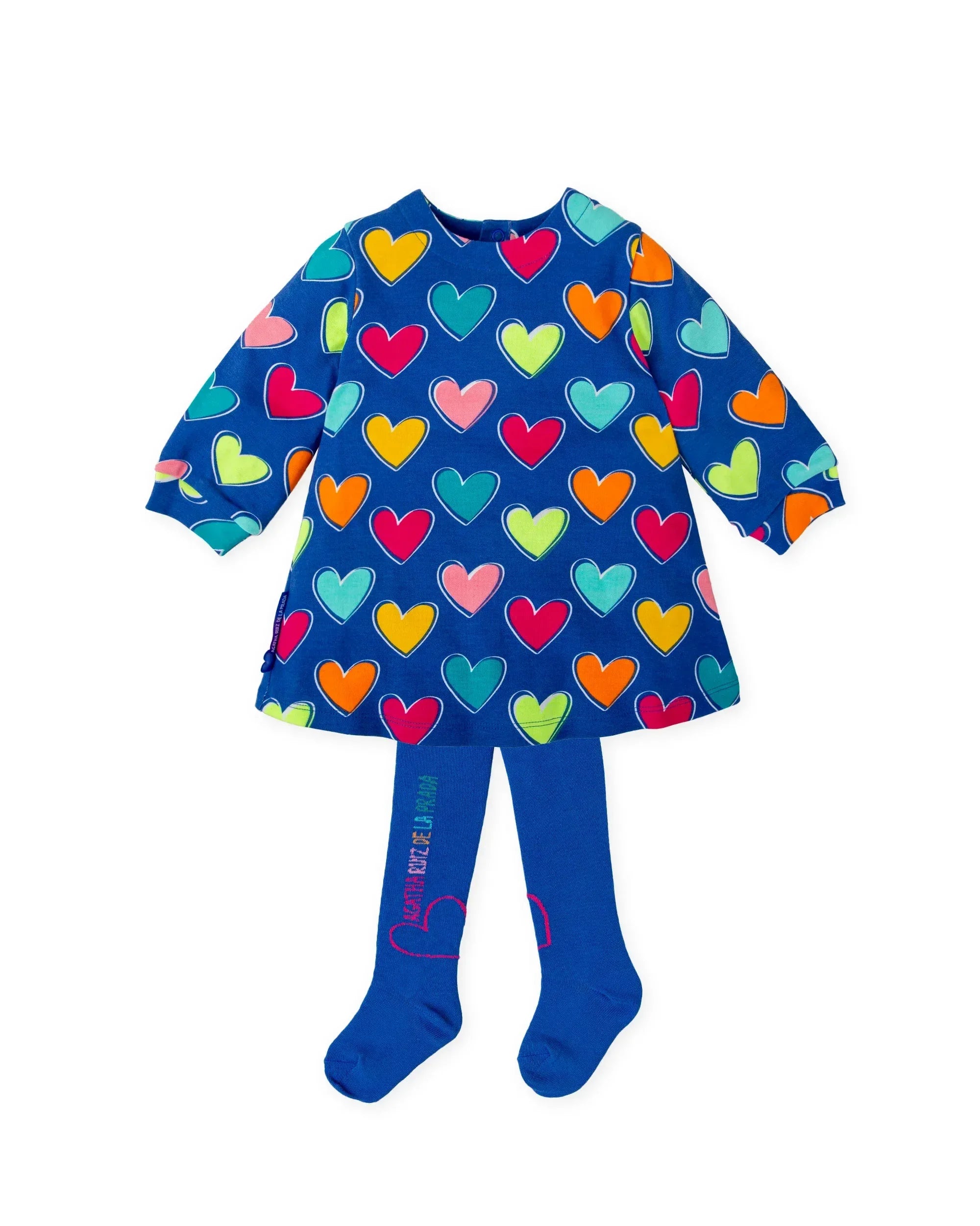 VESTIDO CORAZONES AZUL ELÉCTRICO CON LEOTARDOS - Agatha Ruiz de la Prada