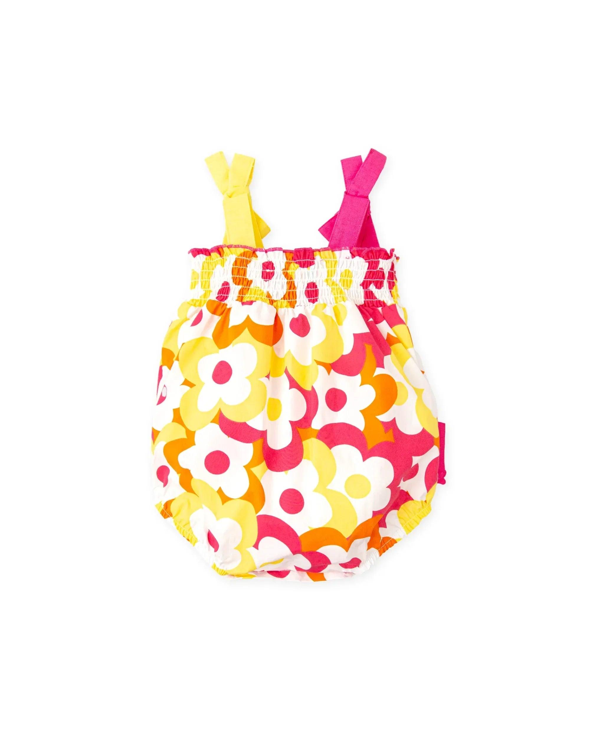 Ranita de tirantes florales multicolor con dos lazos en la parte superior