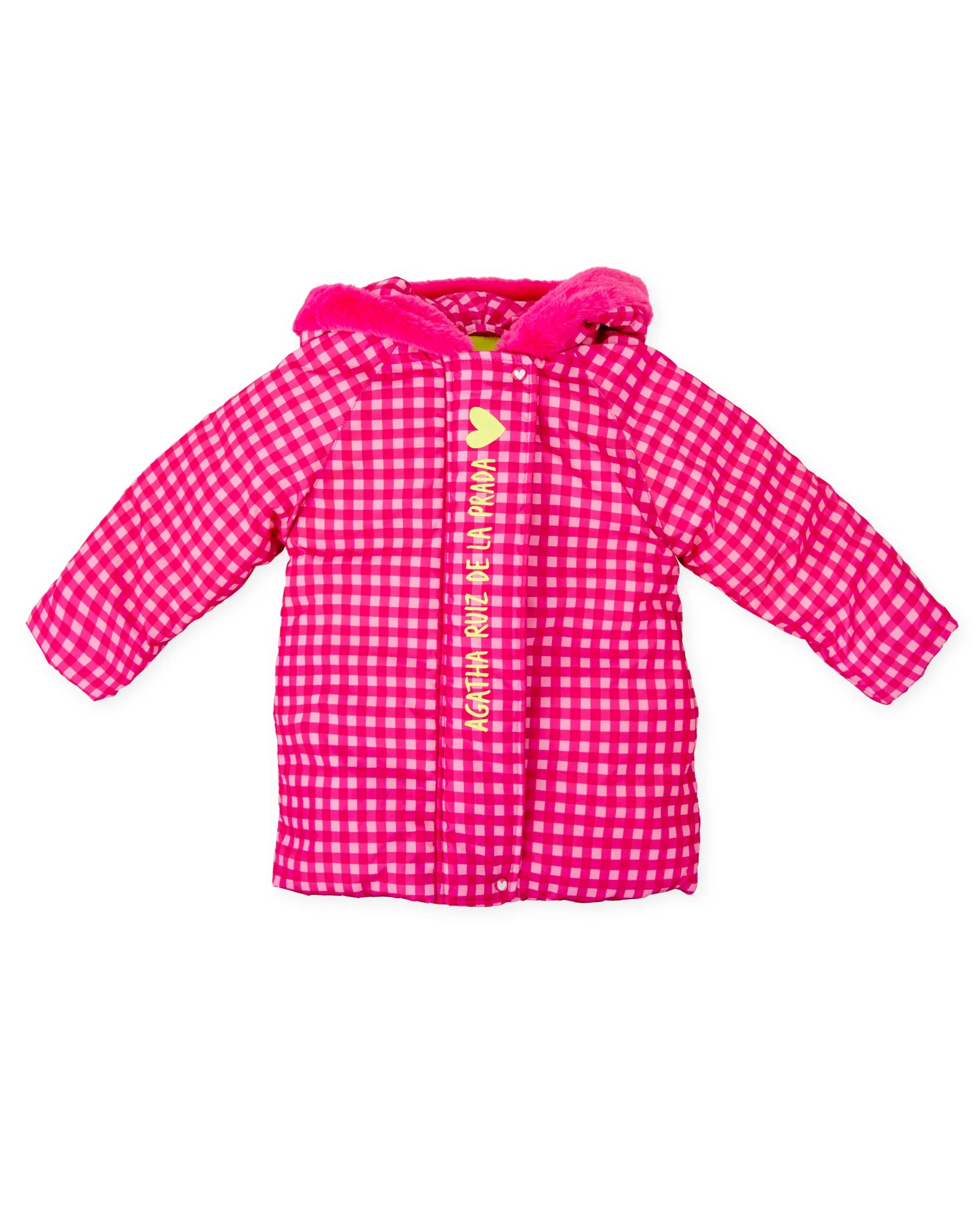 PARKA ABRIGO CAPUCHA CUADROS FUCSIA - Agatha Ruiz de la Prada