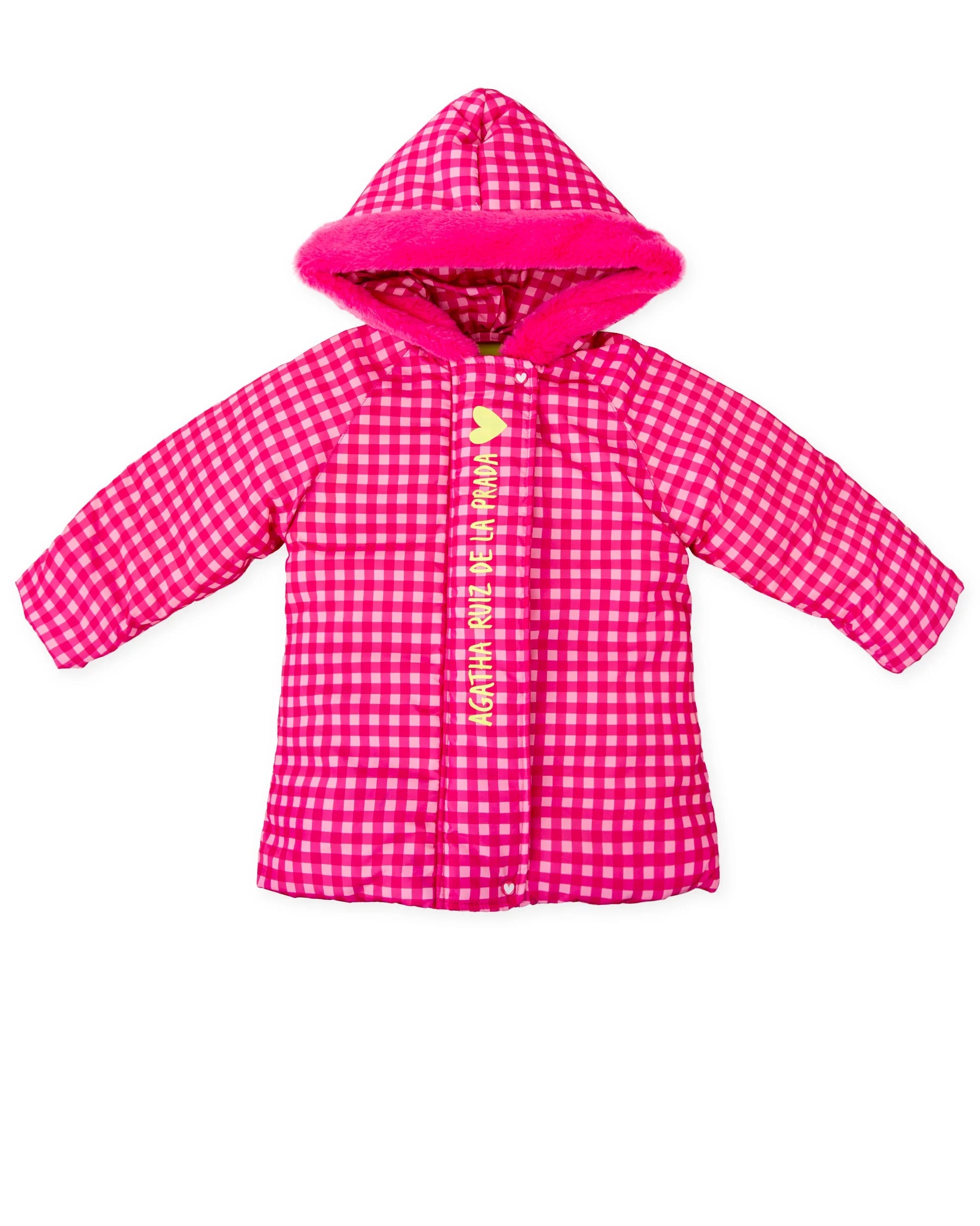 PARKA ABRIGO CAPUCHA CUADROS FUCSIA - Agatha Ruiz de la Prada
