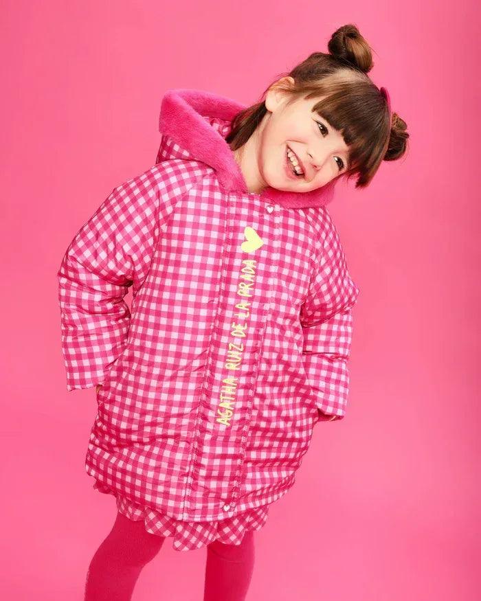 PARKA ABRIGO CAPUCHA CUADROS FUCSIA - Agatha Ruiz de la Prada