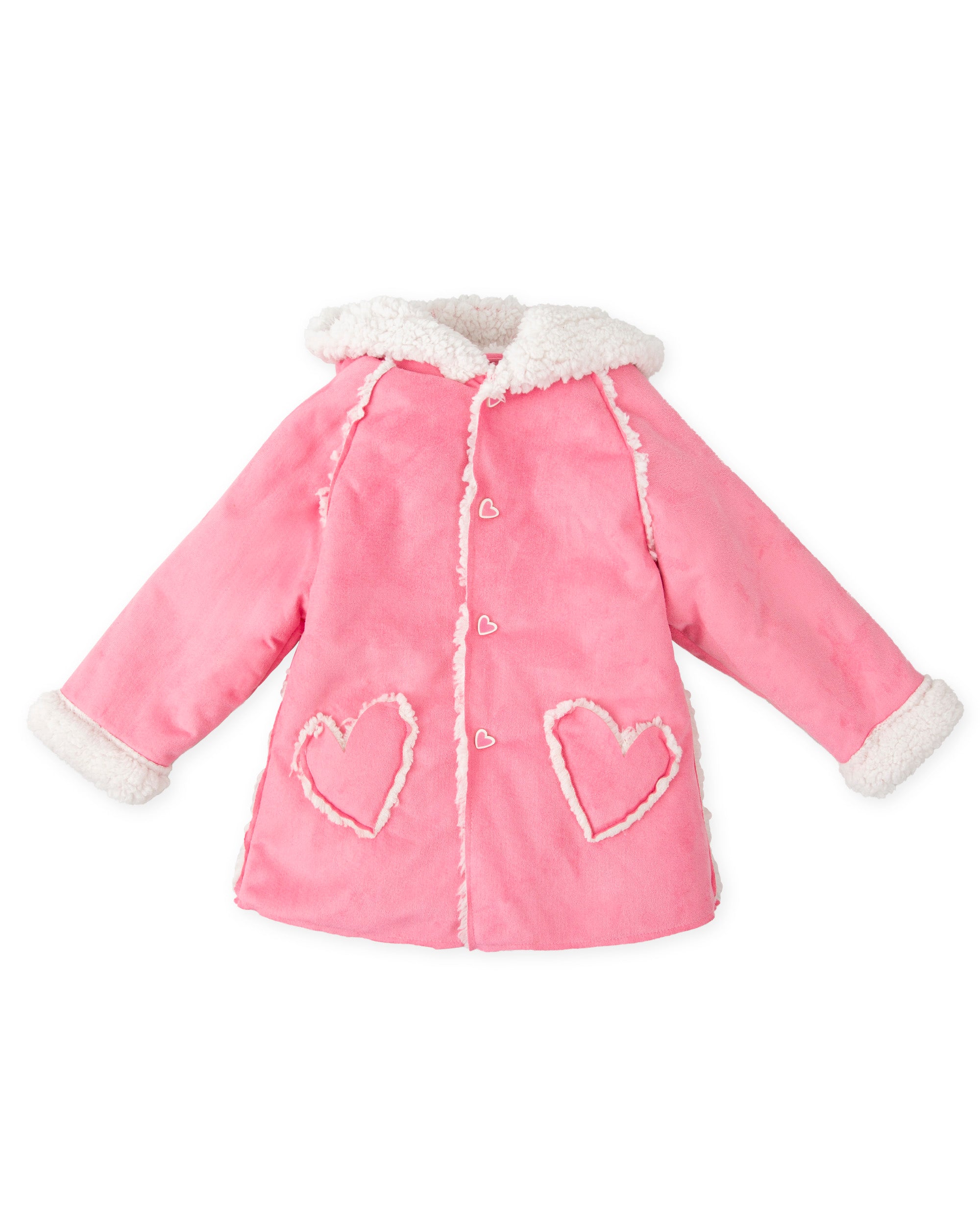 Cappotto giacca interno in pelliccia sintetica fragola bambina