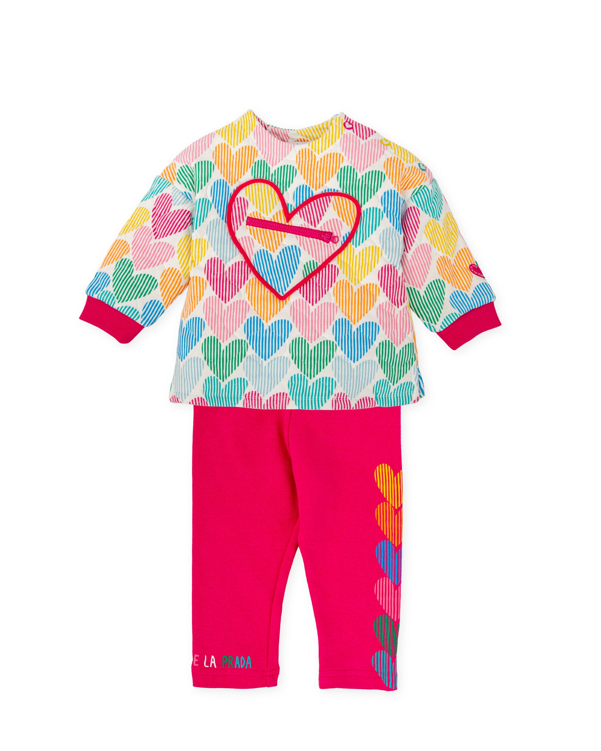 ENSEMBLE 2 PIÈCES LEGGING CŒURS RAYÉS