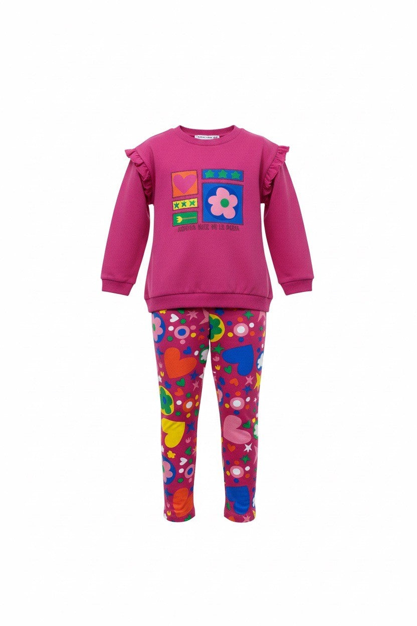 CONJUNTO LEGGING+SUDADERA COLORS FUCSIA