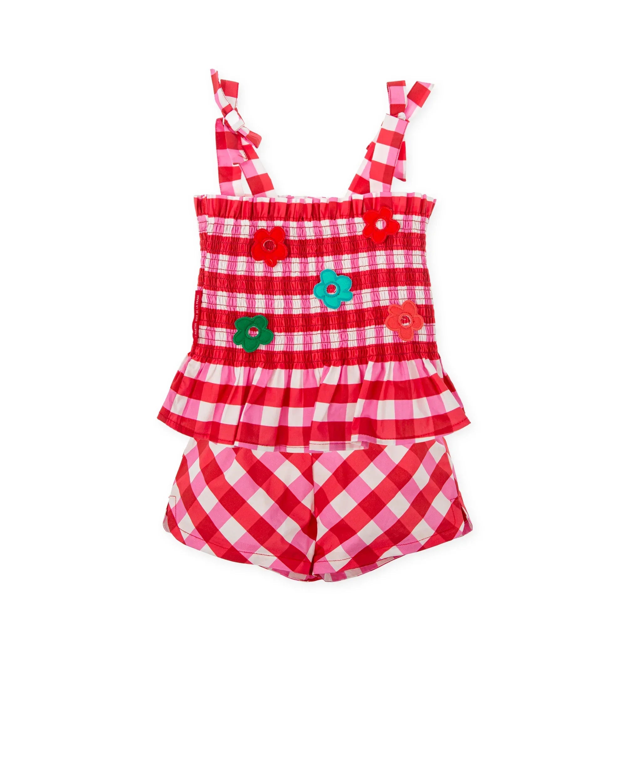 CONJUNTO TIRANTES VICHY ROJO + SHORTS - Agatha Ruiz de la Prada