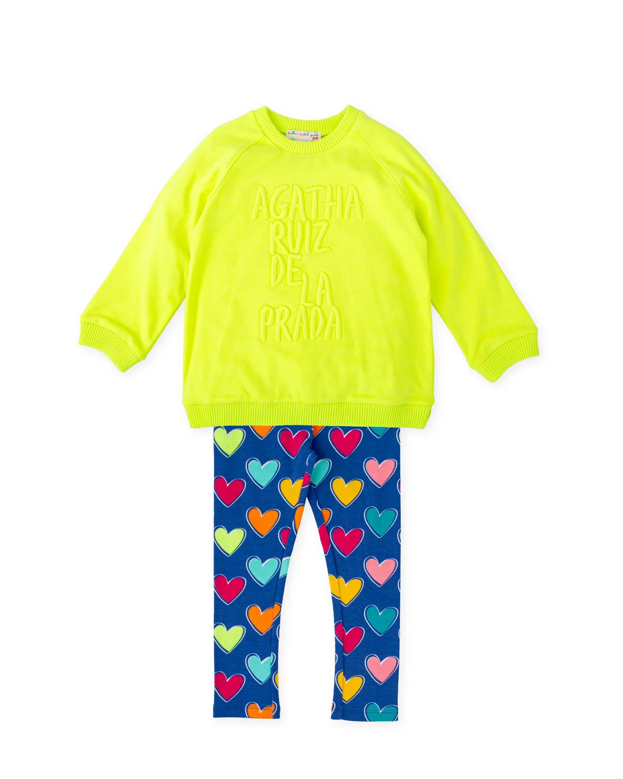 CONJUNTO SUDADERA LIMA Y LEGGINS CORAZONES - Agatha Ruiz de la Prada