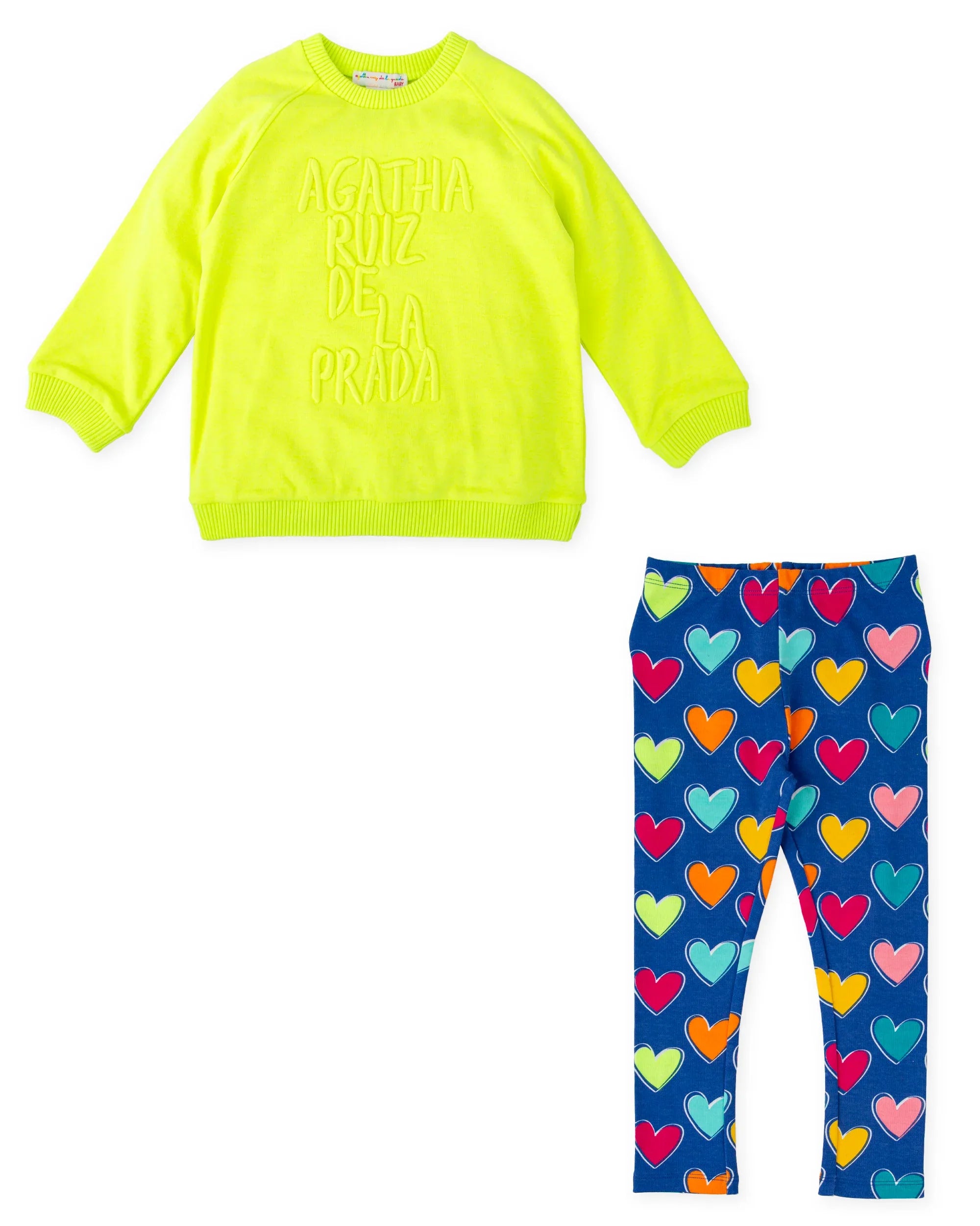 CONJUNTO SUDADERA LIMA Y LEGGINS CORAZONES - Agatha Ruiz de la Prada
