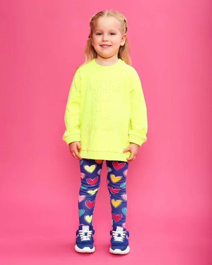 CONJUNTO SUDADERA LIMA Y LEGGINS CORAZONES - Agatha Ruiz de la Prada