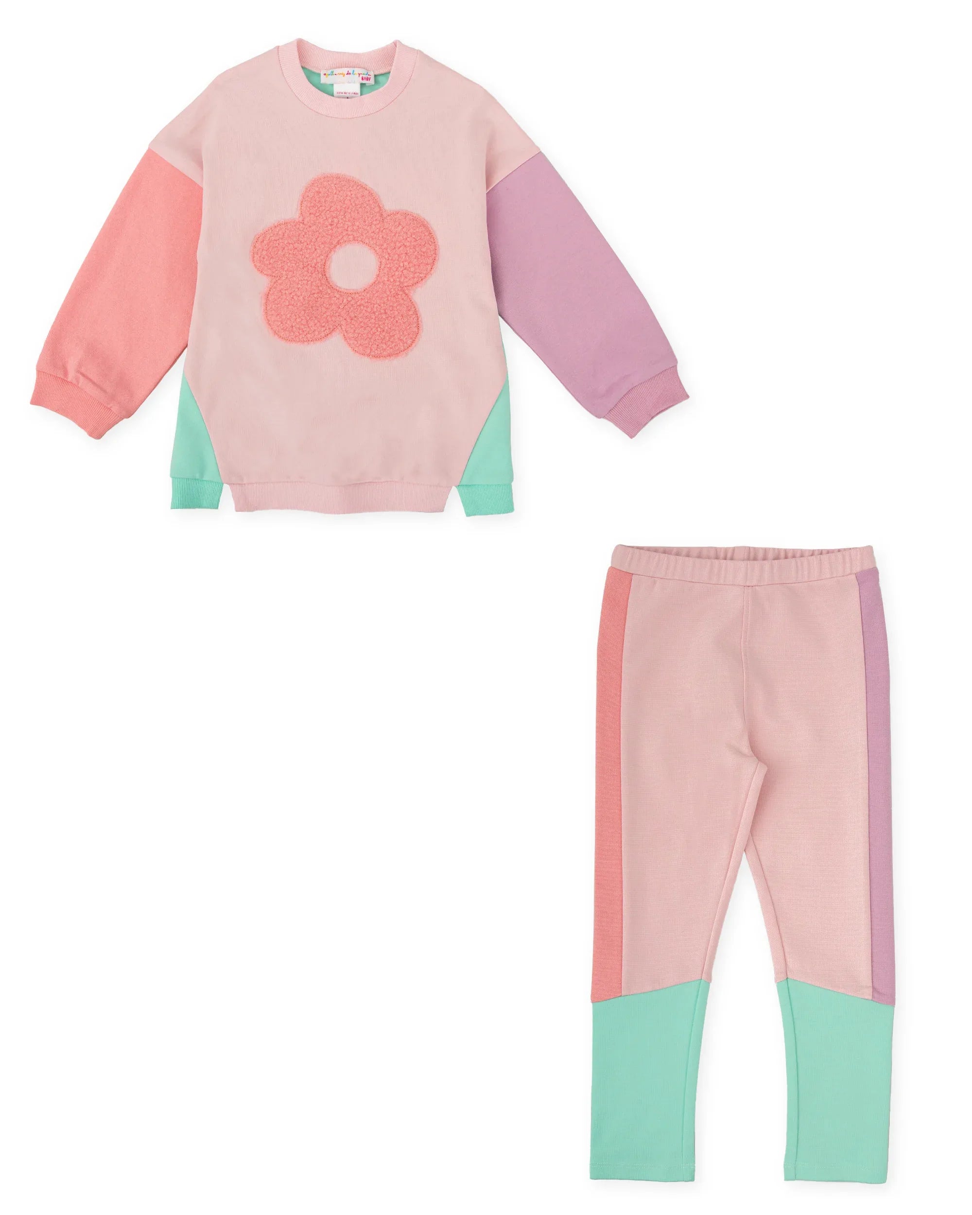 CONJUNTO SUDADERA FLOR Y LEGGINS ROSA - Agatha Ruiz de la Prada