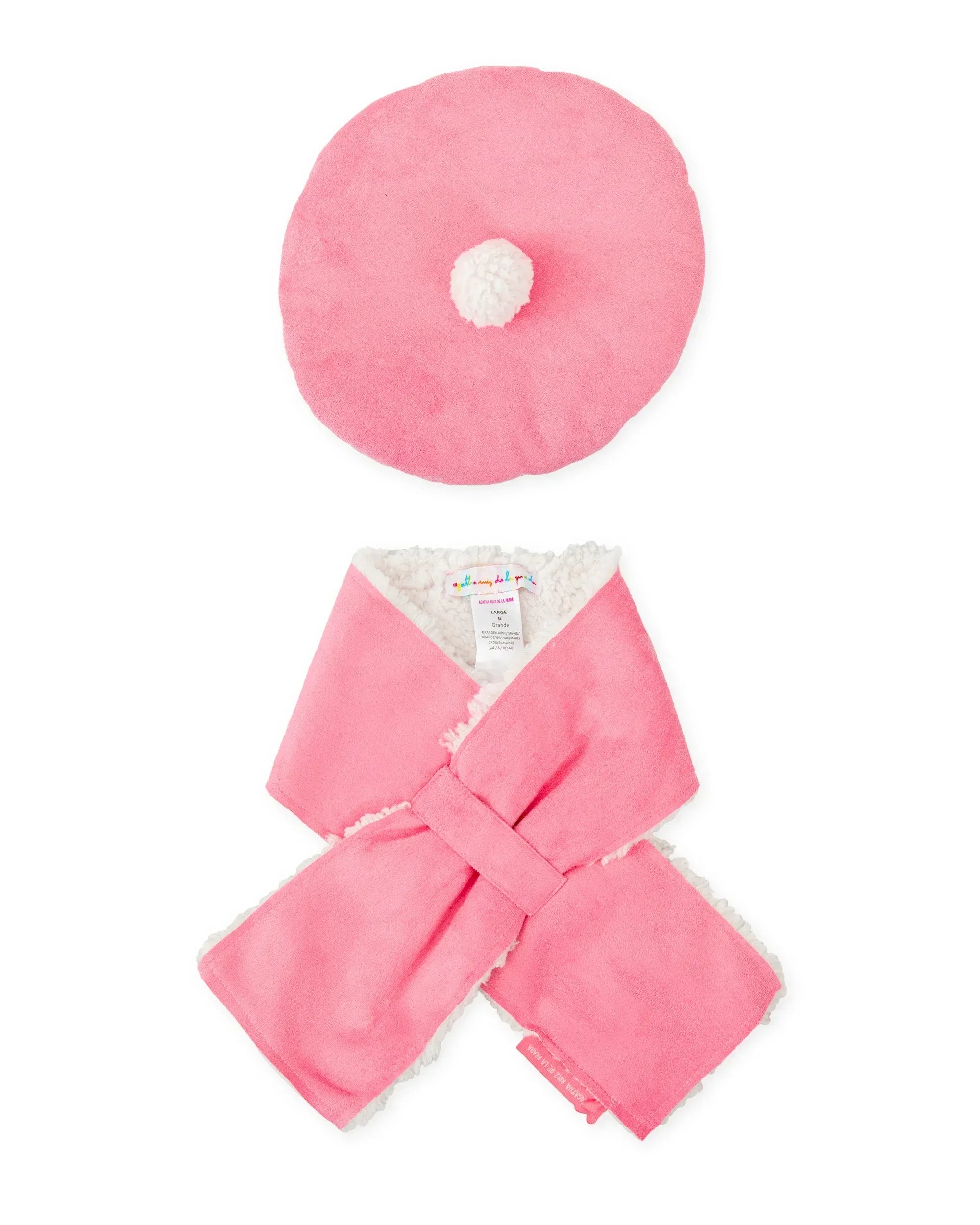 CONJUNTO BOINA Y BUFANDA FRESA NIÑA - Agatha Ruiz de la Prada