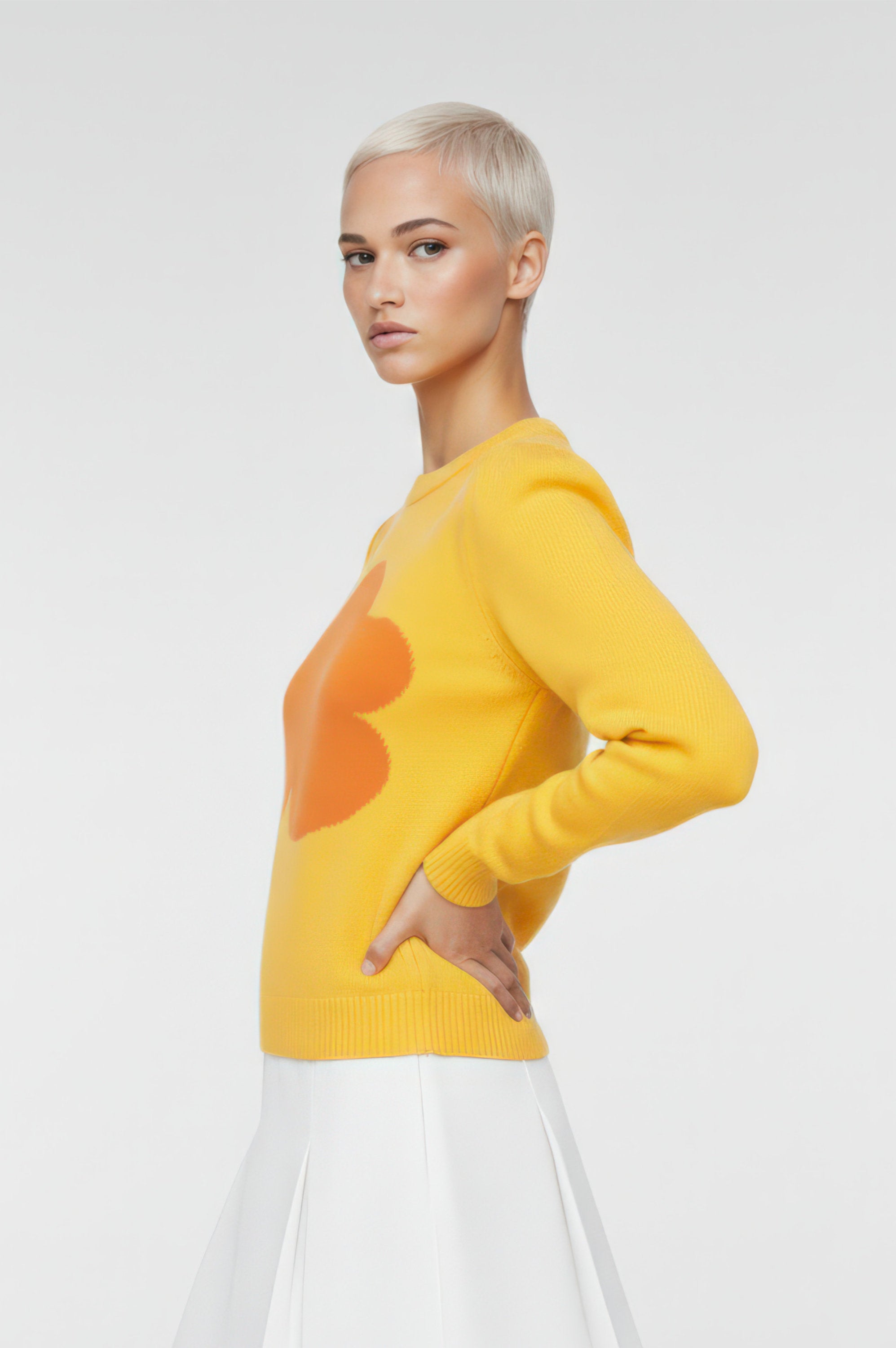 MAGLIA COTONE DONNA GIALLO NUBE ARANCIONE