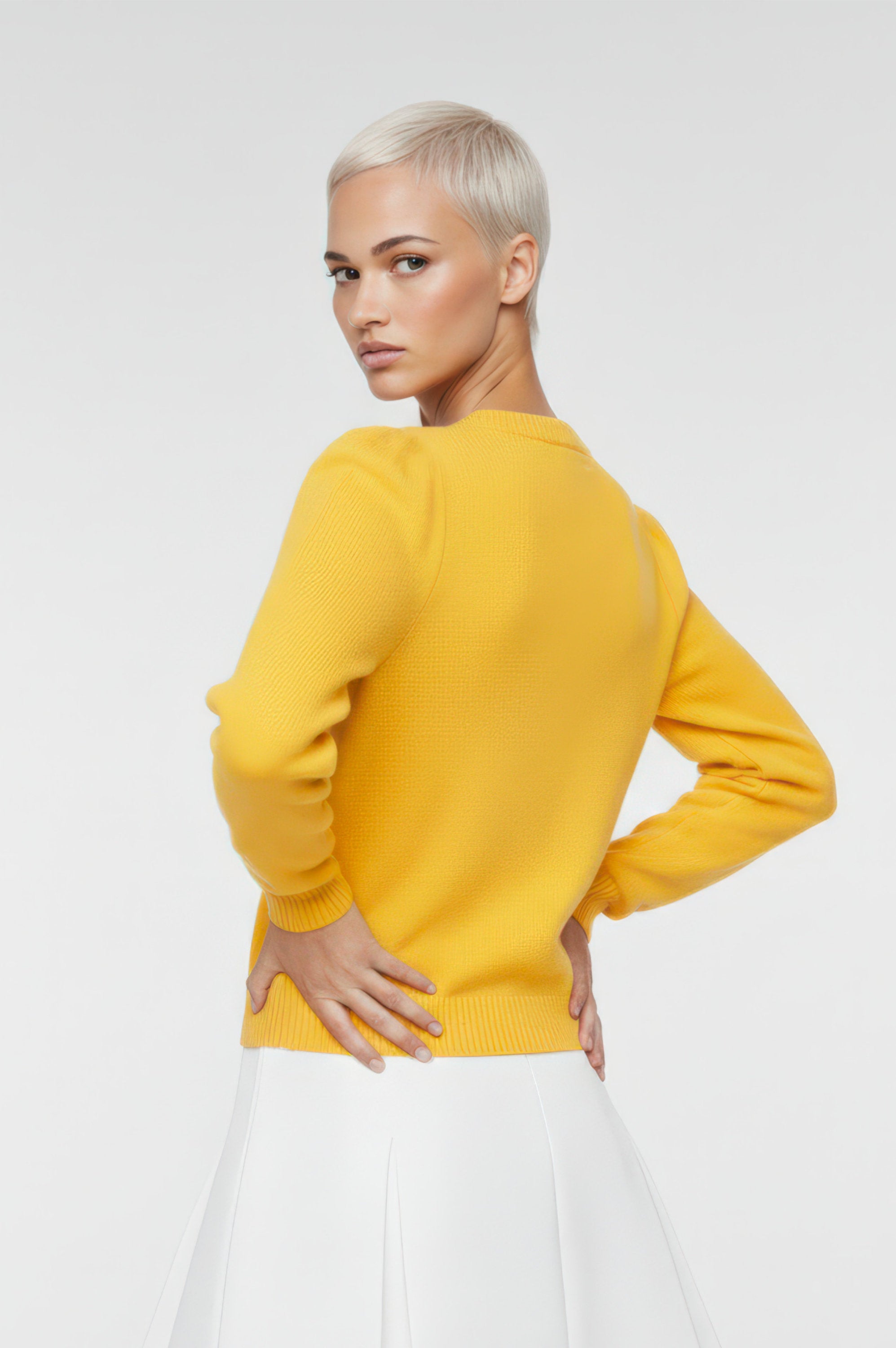 MAGLIA COTONE DONNA GIALLO NUBE ARANCIONE