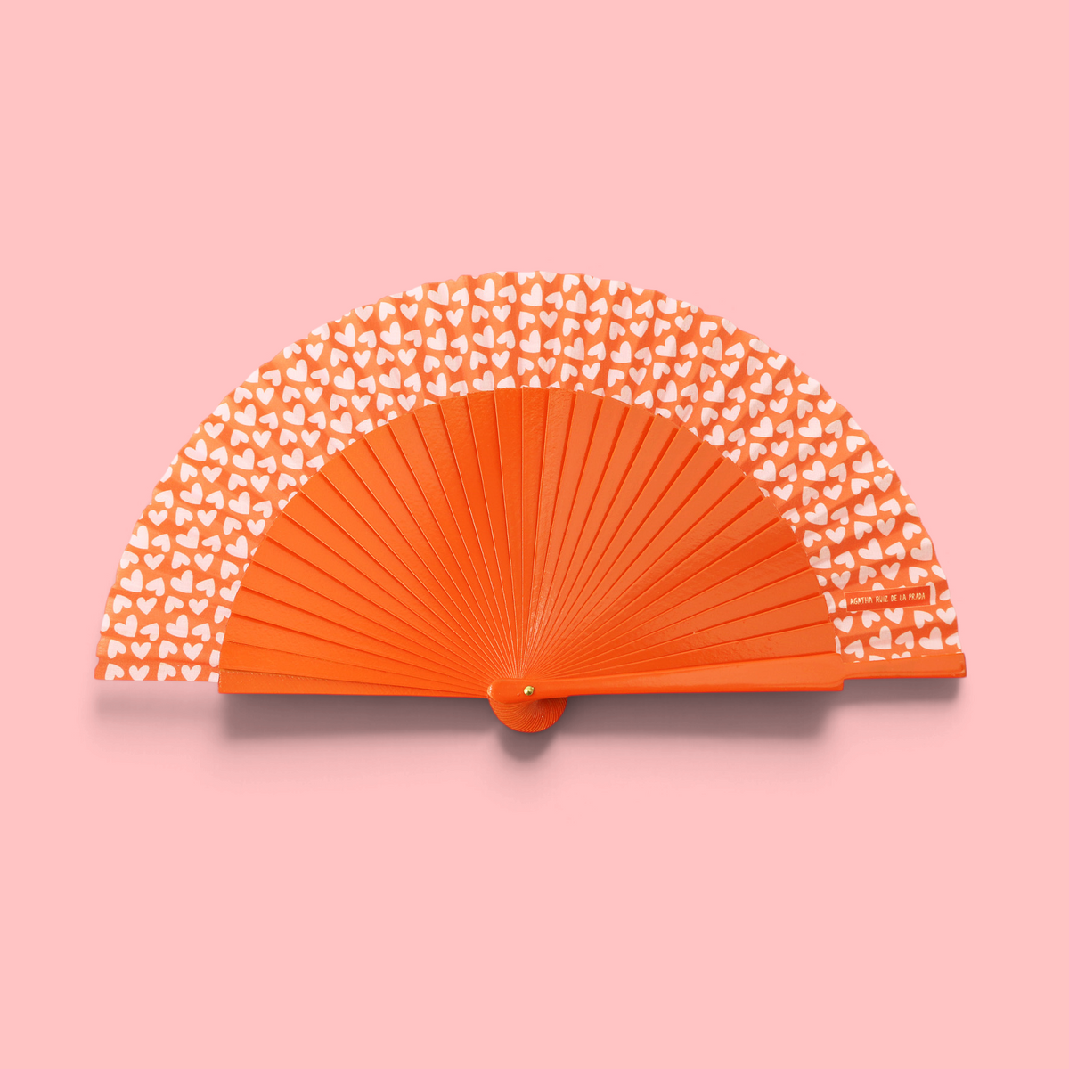 ABANICO NARANJA CORAZONES