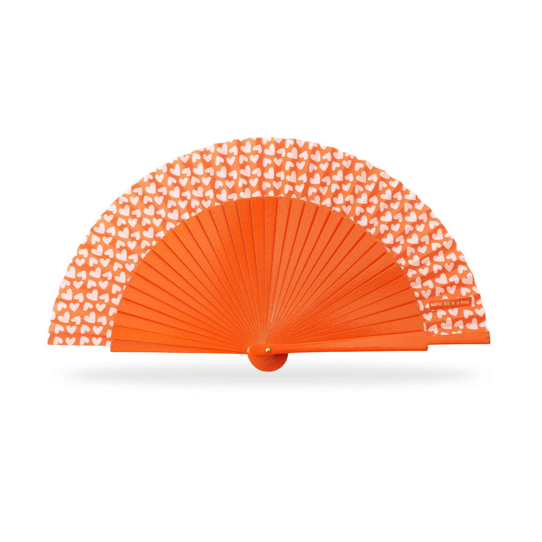 ÉVENTAIL ORANGE COEURS